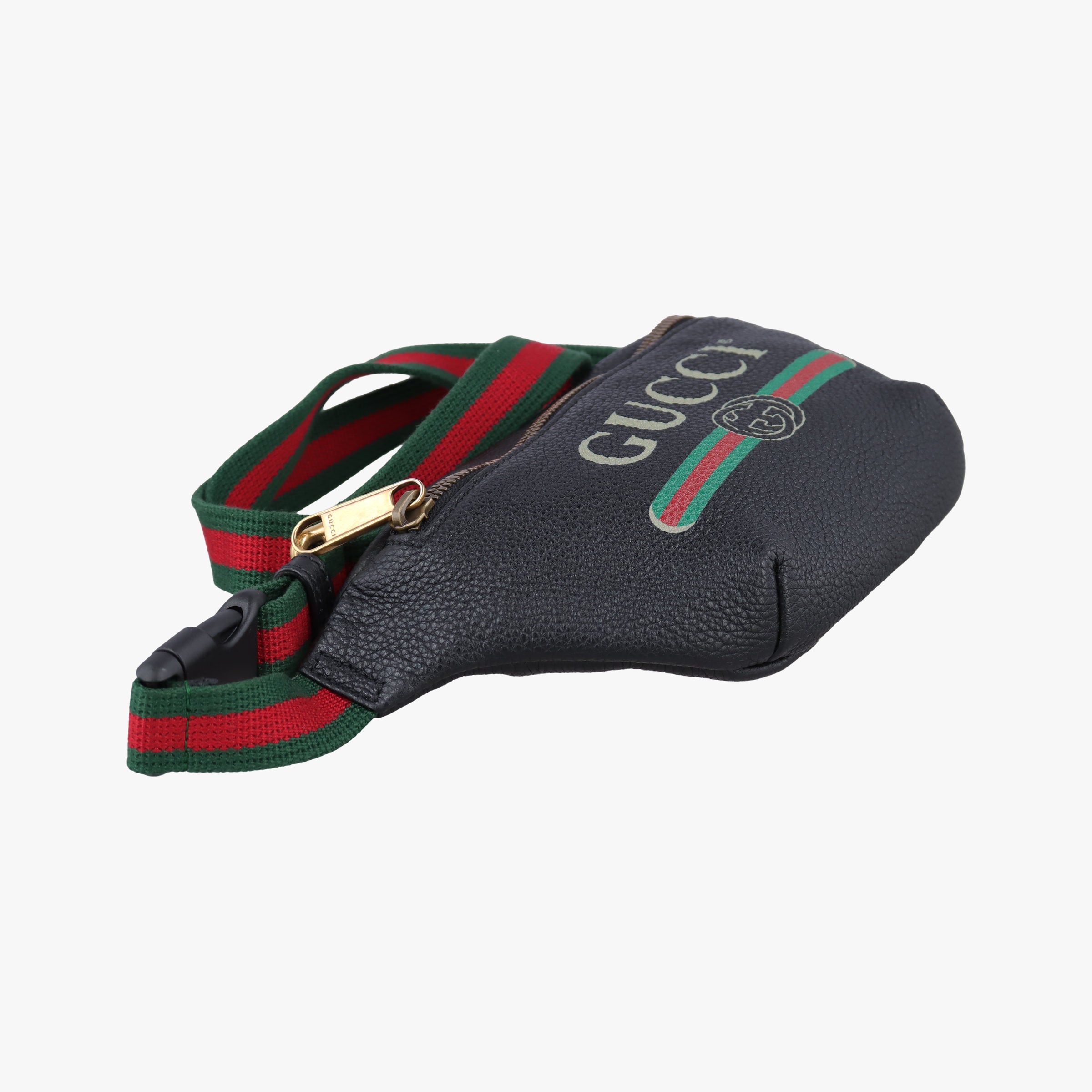 Pre-owned Gucci Print Black Leather 527792 bum bag/waist bag | stylenewstar