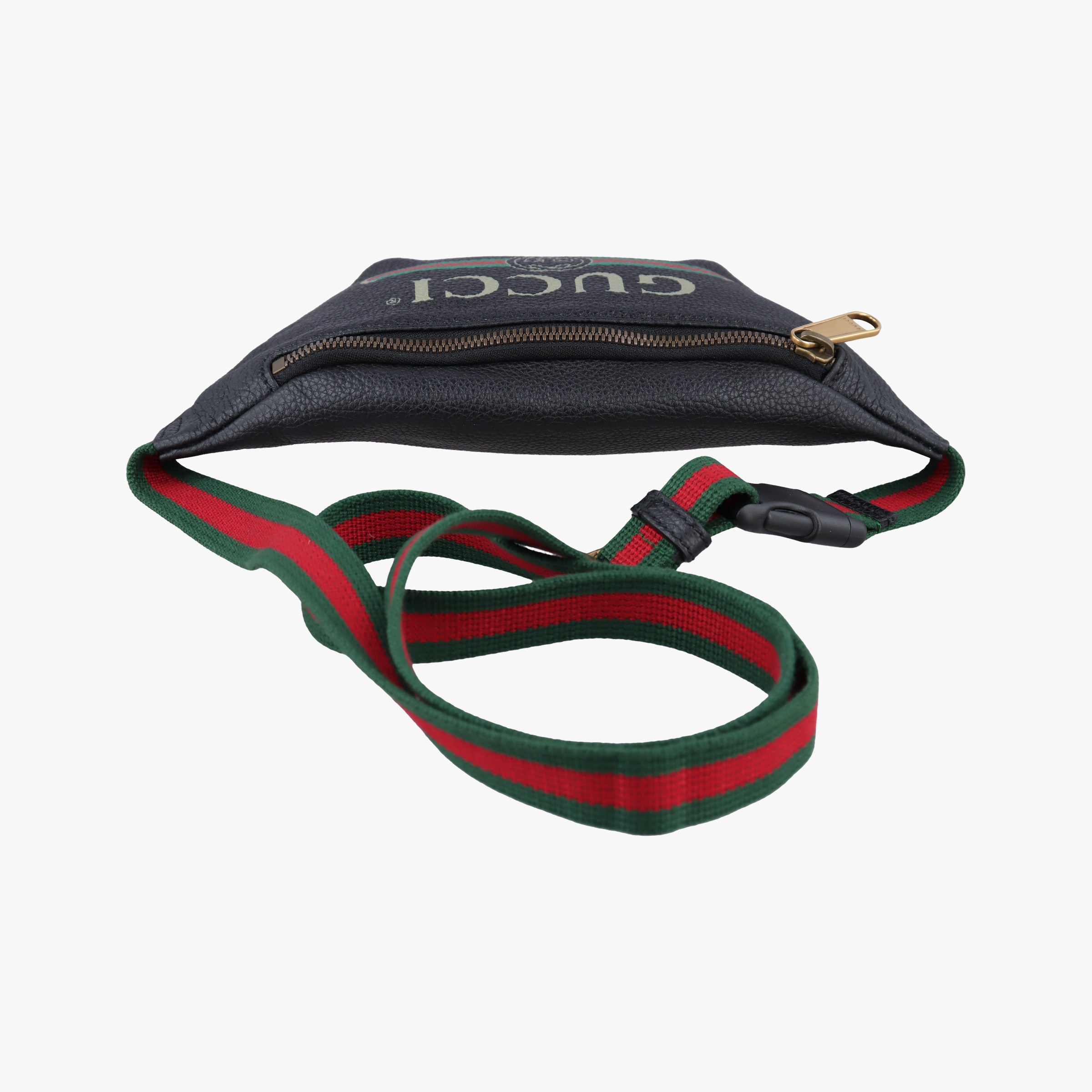Pre-owned Gucci Print Black Leather 527792 bum bag/waist bag | stylenewstar