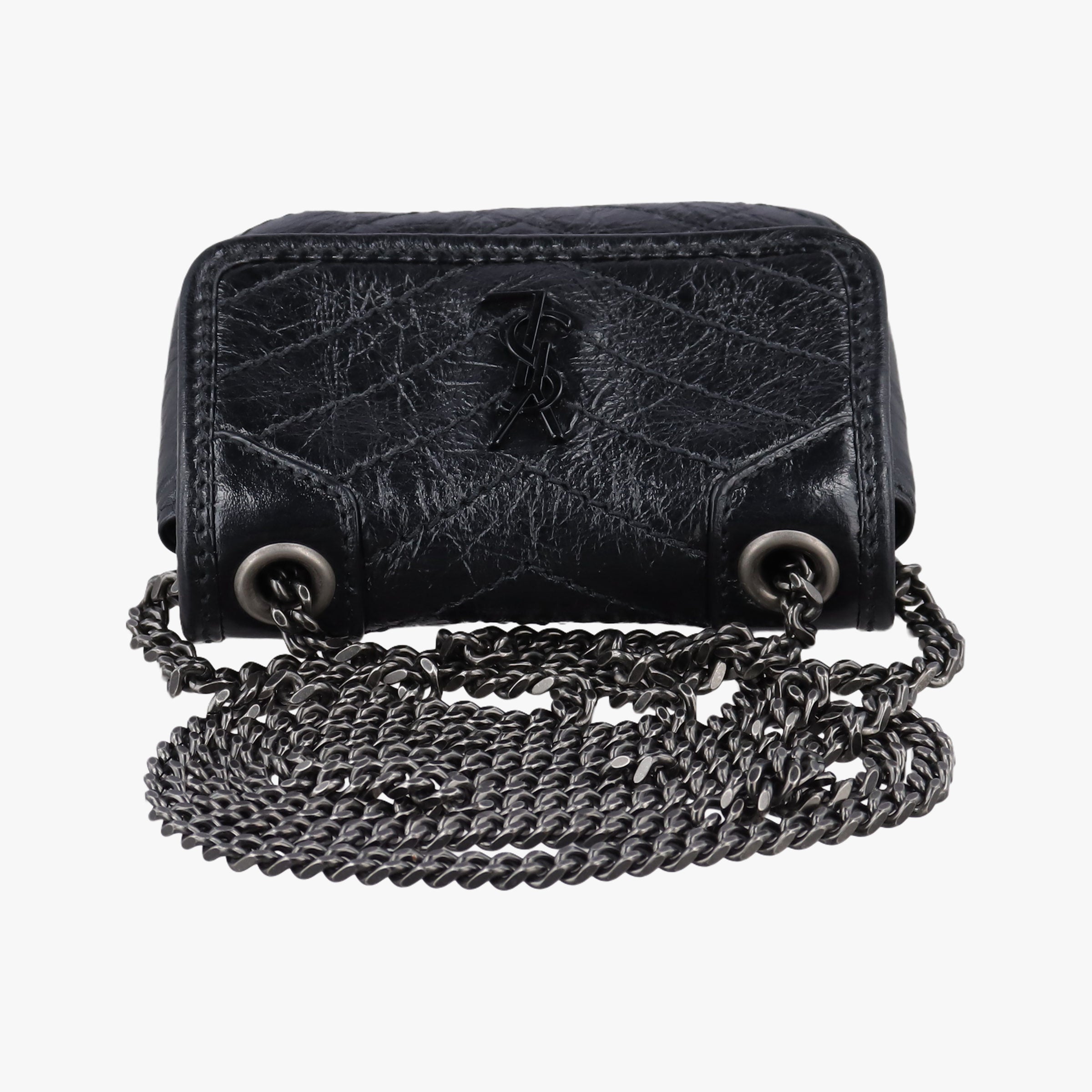 Pre-owned Yves Saint Laurent Niki Black lambskin 710844 shoulderbag | stylenewstar