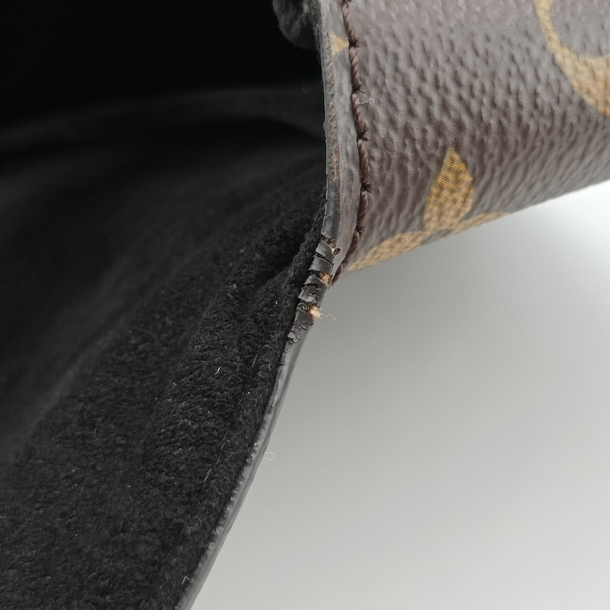 Pre-owned Louis Vuitton MARIGNAN brown×black Monogram Canvas×calf leather M44259 shoulderbag | stylenewstar