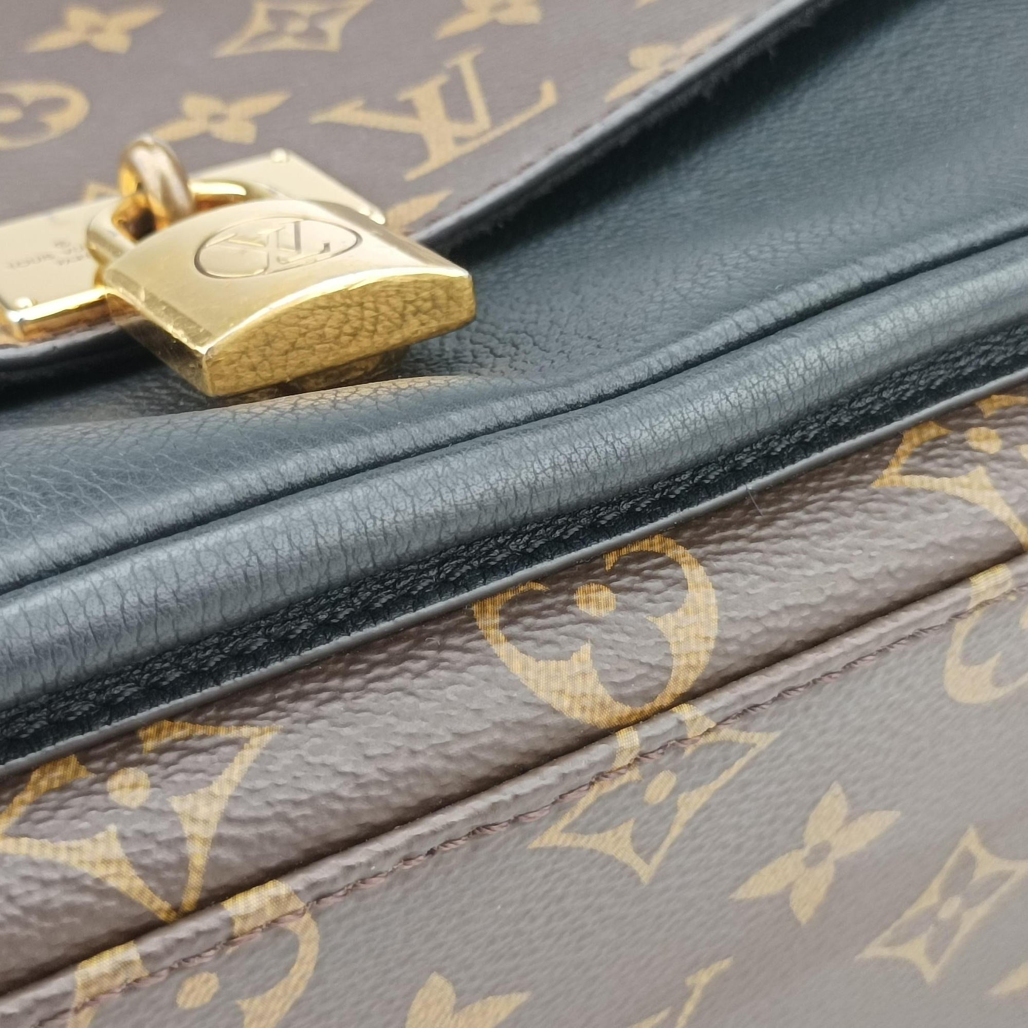 Pre-owned Louis Vuitton MARIGNAN brown×black Monogram Canvas×calf leather M44259 shoulderbag | stylenewstar