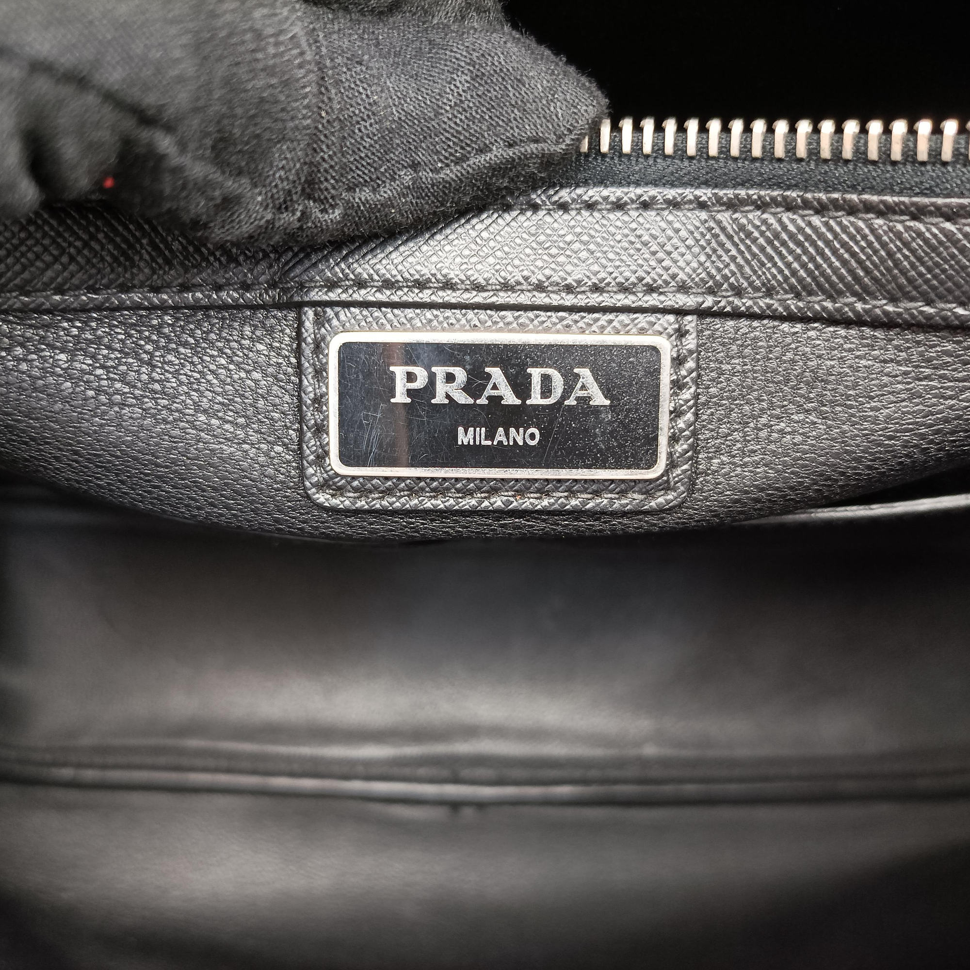 Pre-owned Prada Push-Lock Briefcases Black Saffiano Leather  handbag | stylenewstar