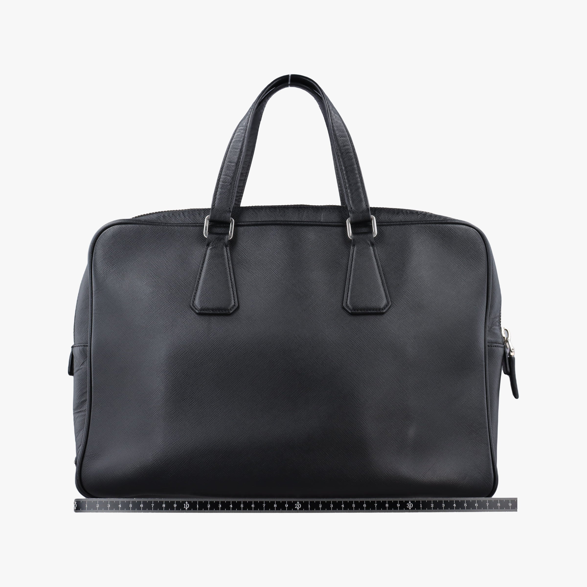 Pre-owned Prada Push-Lock Briefcases Black Saffiano Leather  handbag | stylenewstar