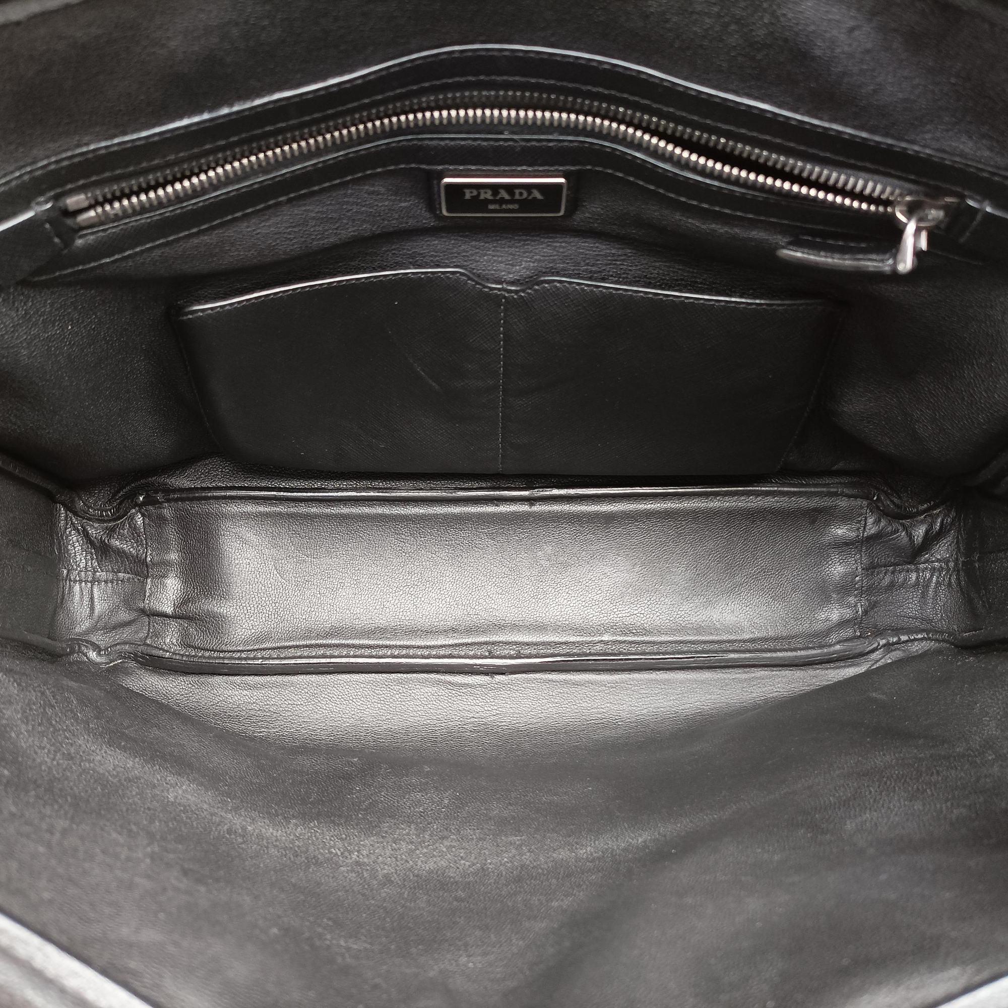 Pre-owned Prada Push-Lock Briefcases Black Saffiano Leather  handbag | stylenewstar