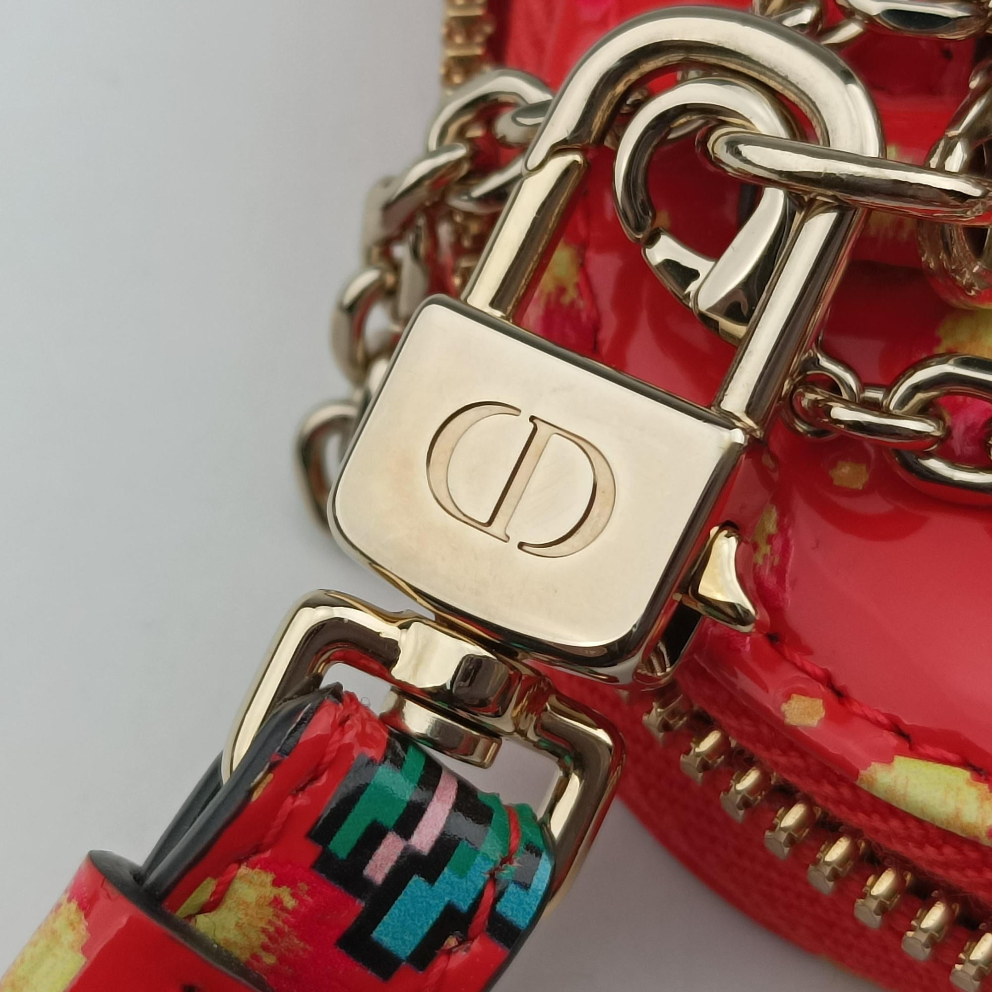 Vintage Christian Dior Lady Dior Orange Red Patent Leather  handbag | stylenewstar