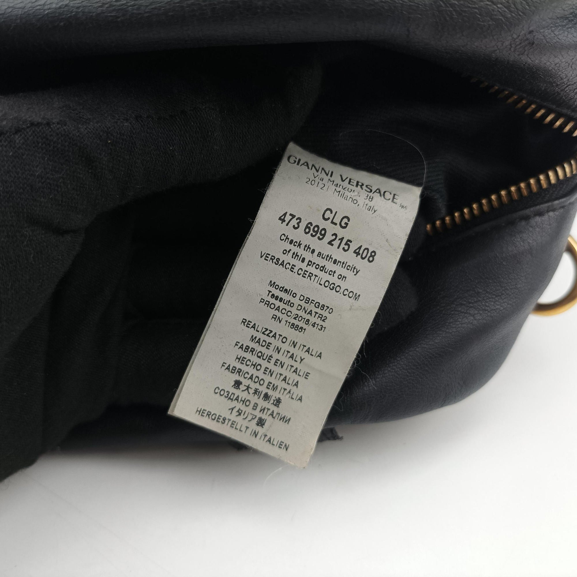 Pre-owned VERSACE Devotion Black Leather  handbag | stylenewstar