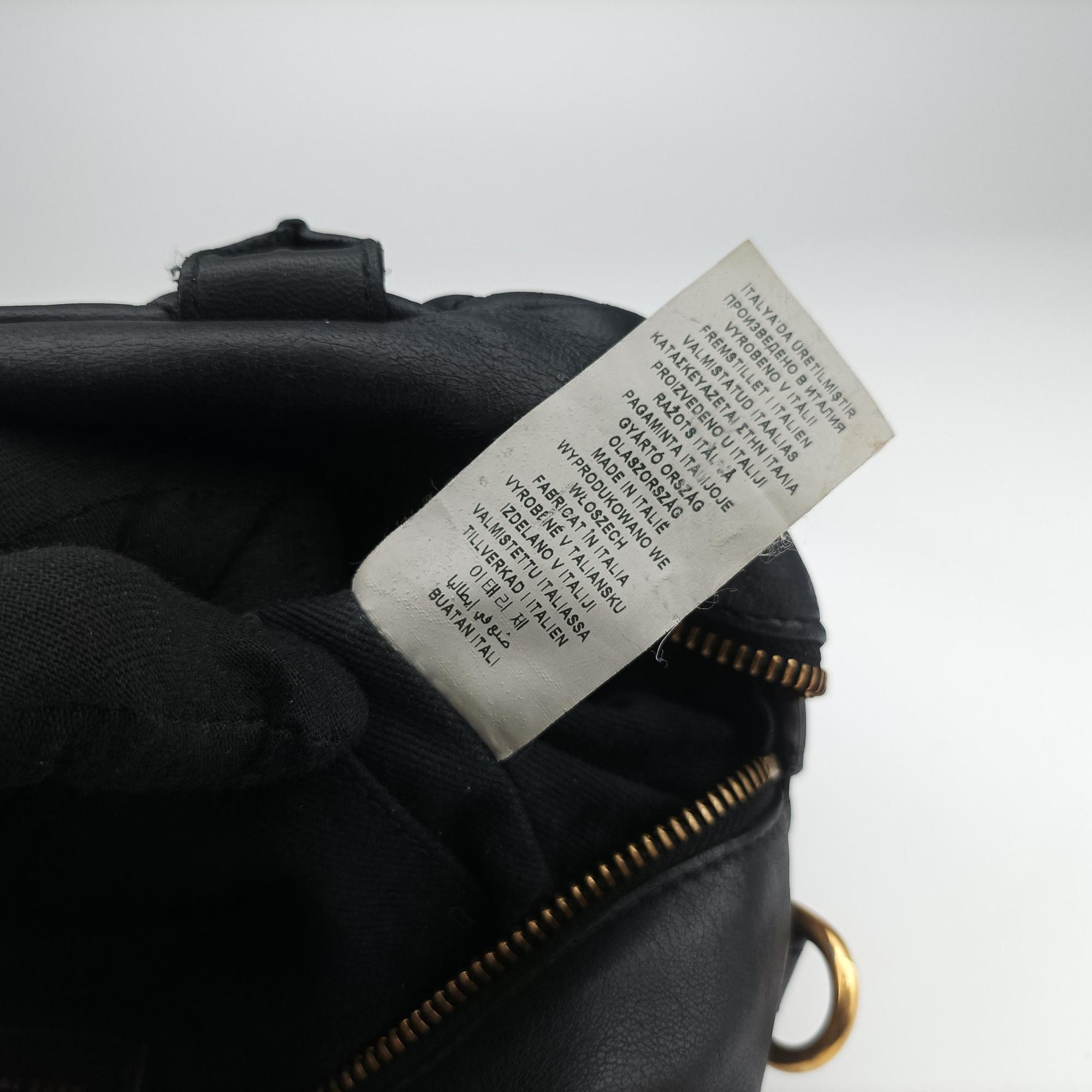 Pre-owned VERSACE Devotion Black Leather  handbag | stylenewstar
