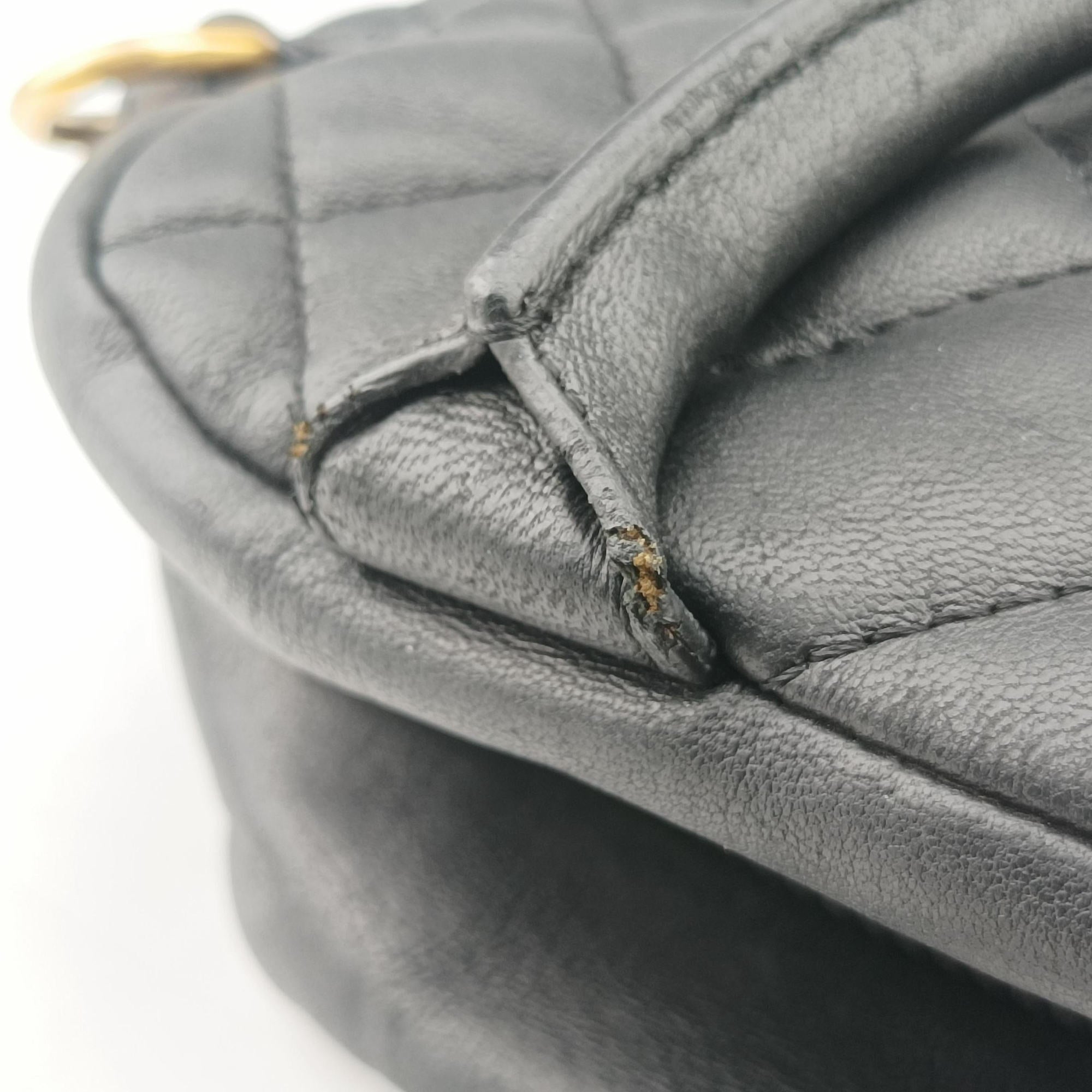 Pre-owned VERSACE Devotion Black Leather  handbag | stylenewstar