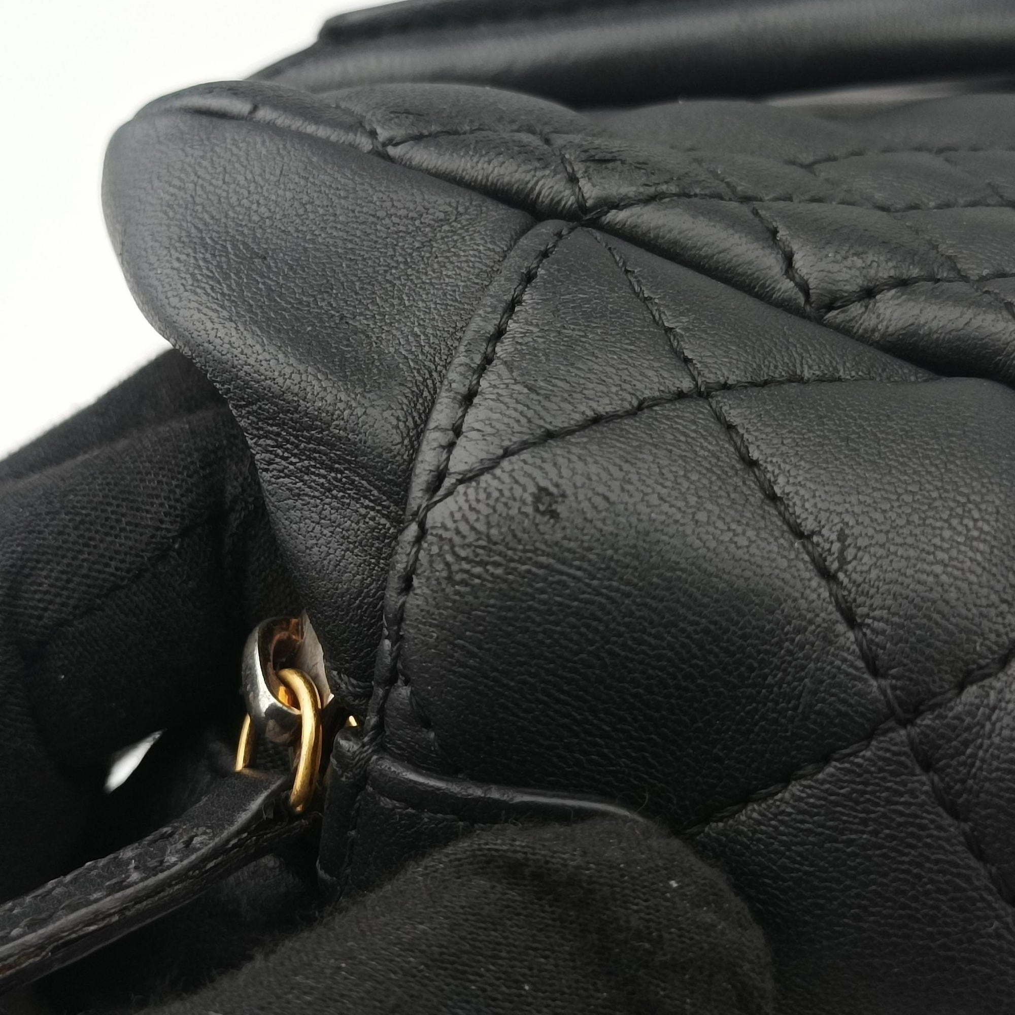 Pre-owned VERSACE Devotion Black Leather  handbag | stylenewstar