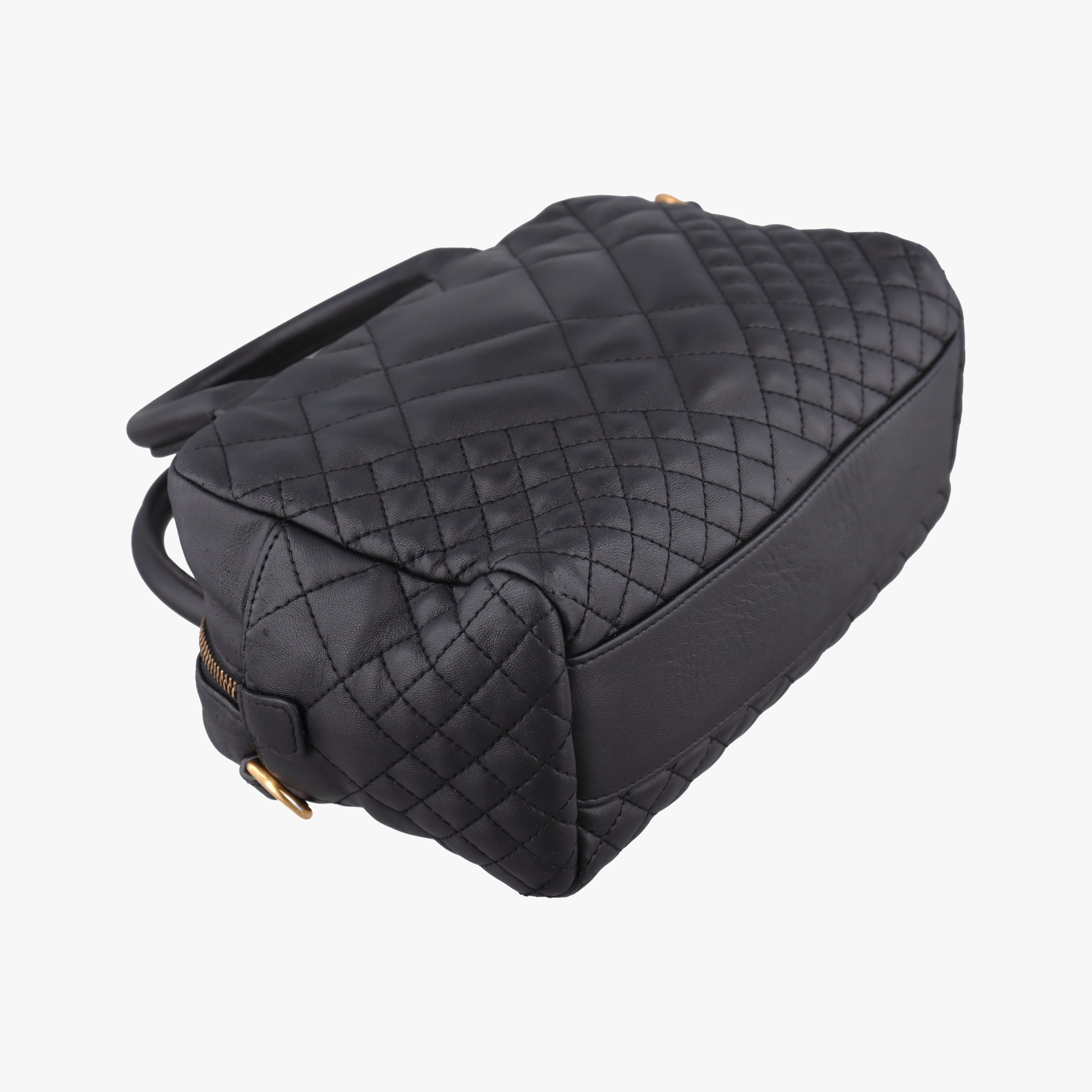Pre-owned VERSACE Devotion Black Leather  handbag | stylenewstar