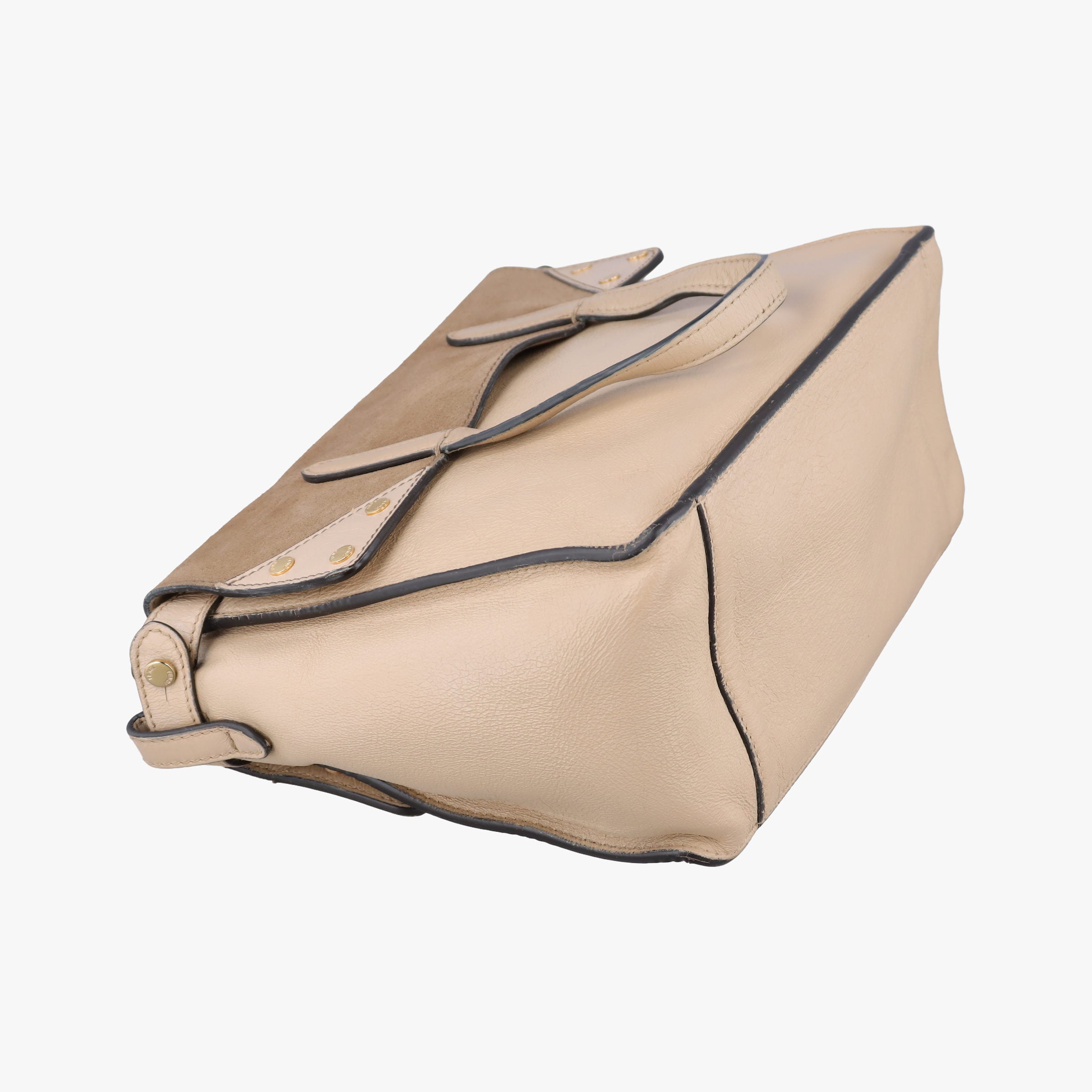 Secondhand Fendi Flip Beige×Brown Leather×Suede 8BT302 shoulderbag | stylenewstar