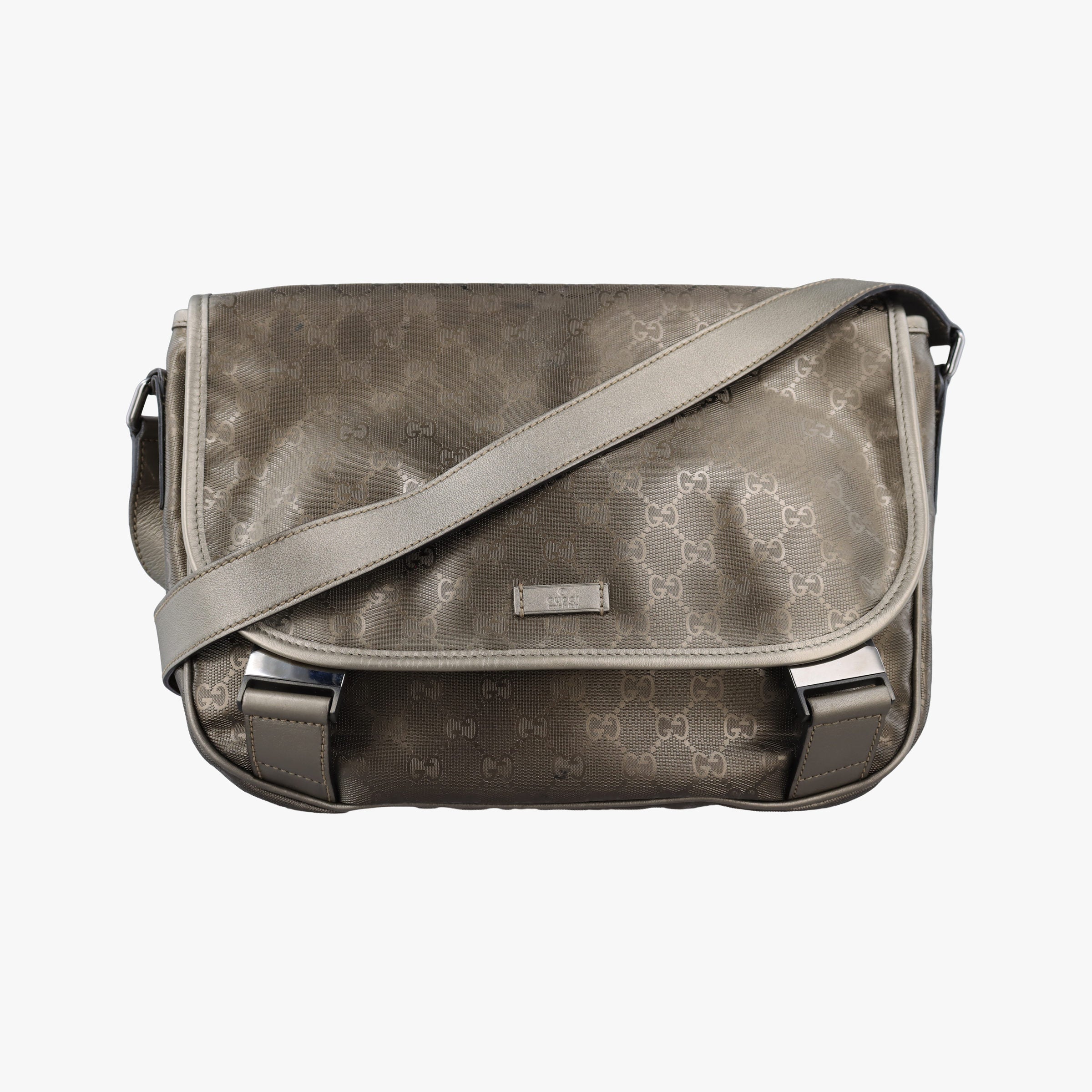 Pre-owned Gucci GG Plus Messenger Golden PVC coated canvas×leather 201732 shoulderbag | stylenewstar