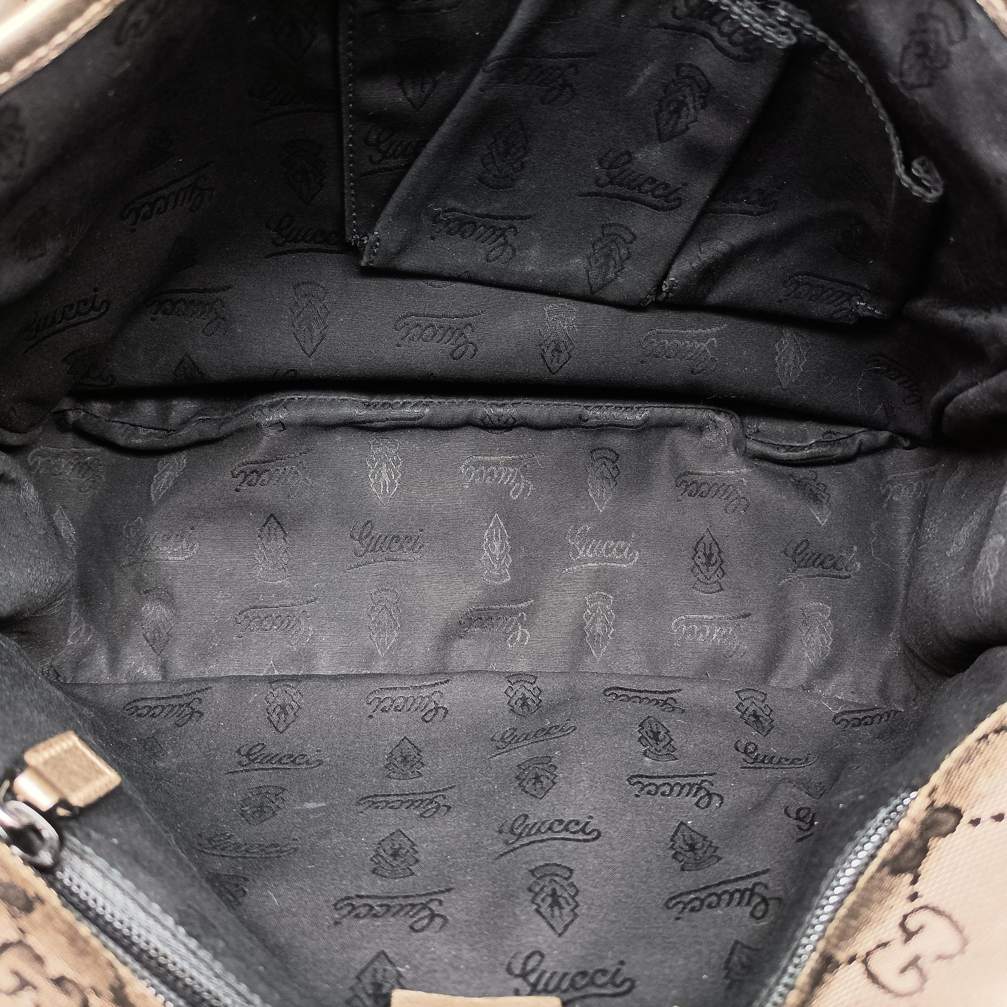 Pre-owned Gucci GG Plus Messenger Golden PVC coated canvas×leather 201732 shoulderbag | stylenewstar