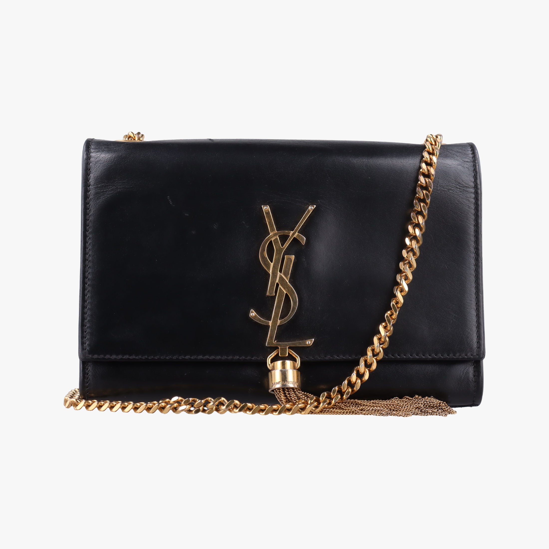 Pre-owned Yves Saint Laurent KATE Black Leather 474366 shoulderbag | stylenewstar