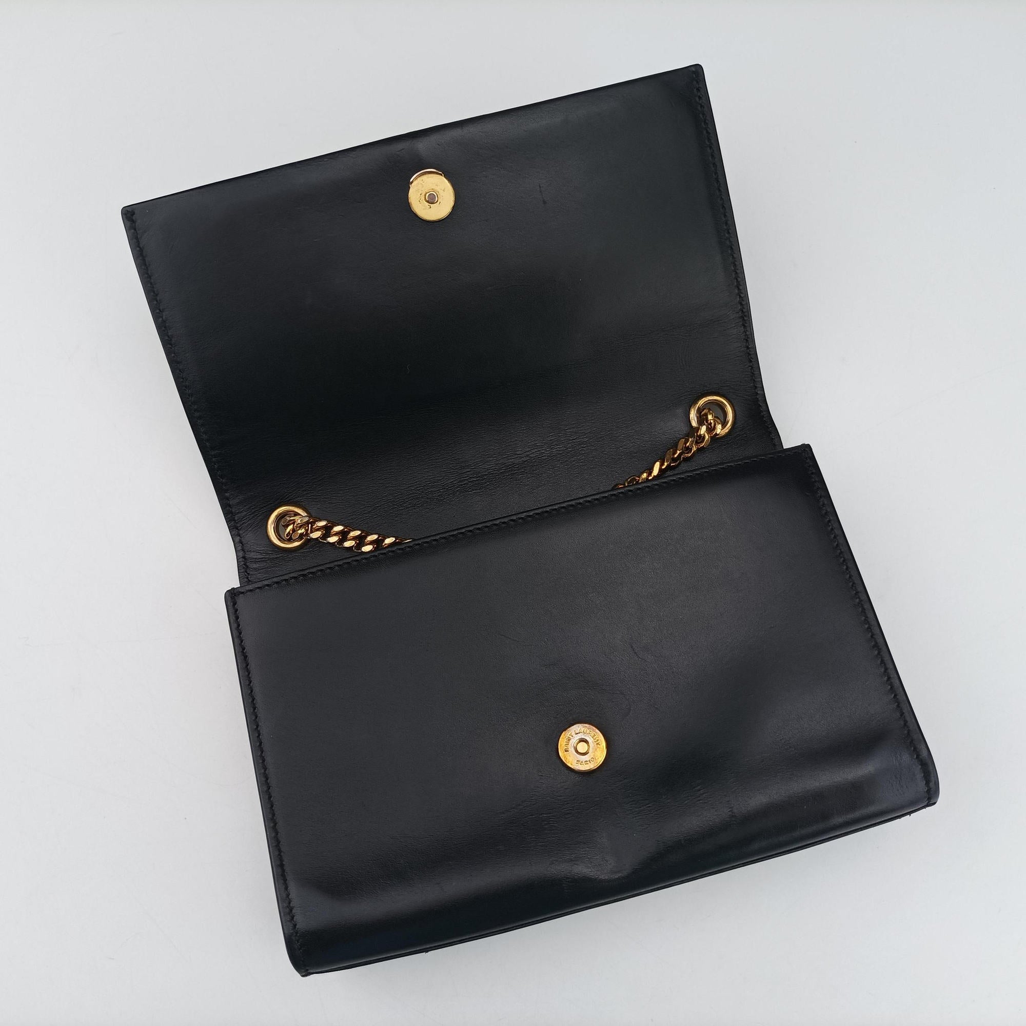 Pre-owned Yves Saint Laurent KATE Black Leather 474366 shoulderbag | stylenewstar