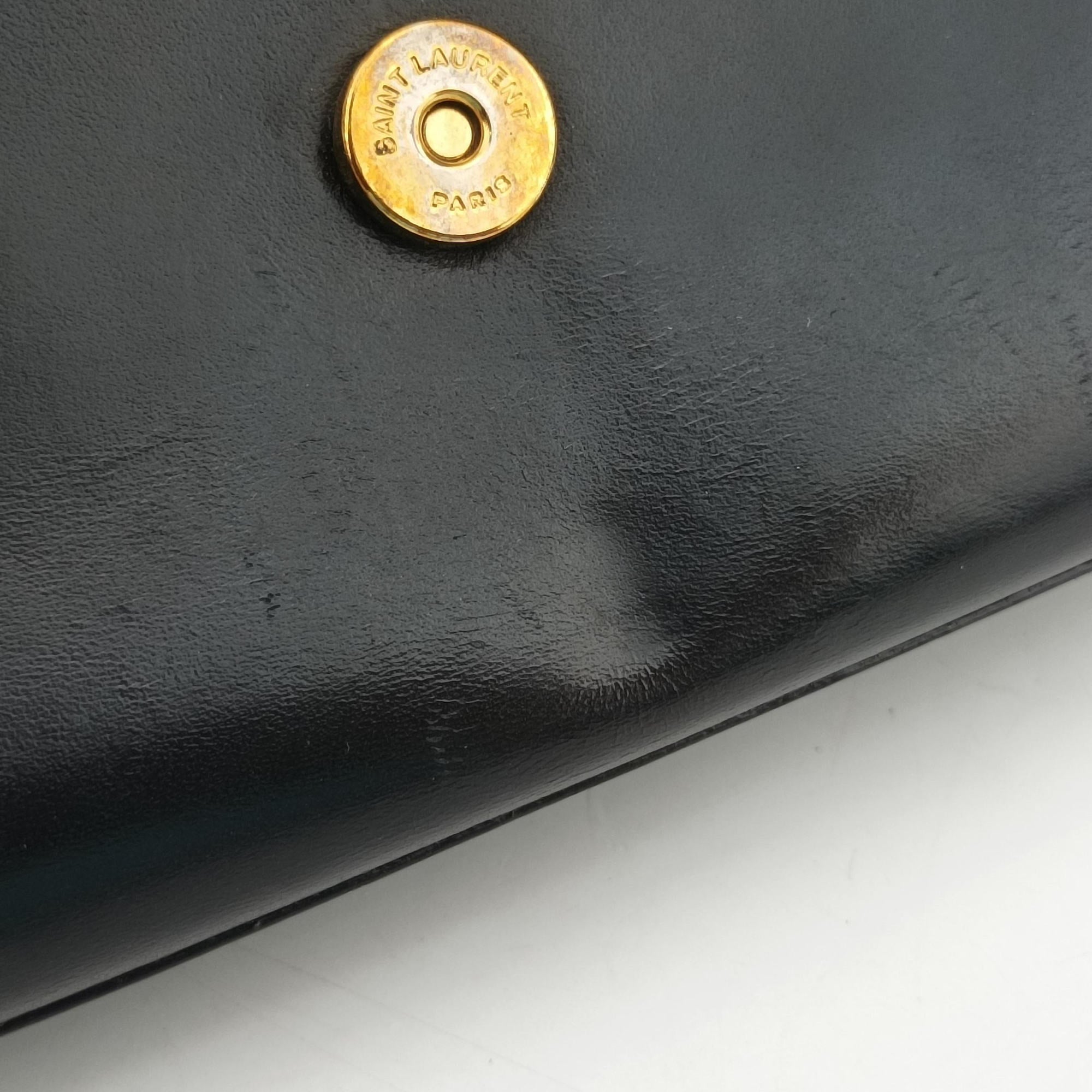 Pre-owned Yves Saint Laurent KATE Black Leather 474366 shoulderbag | stylenewstar