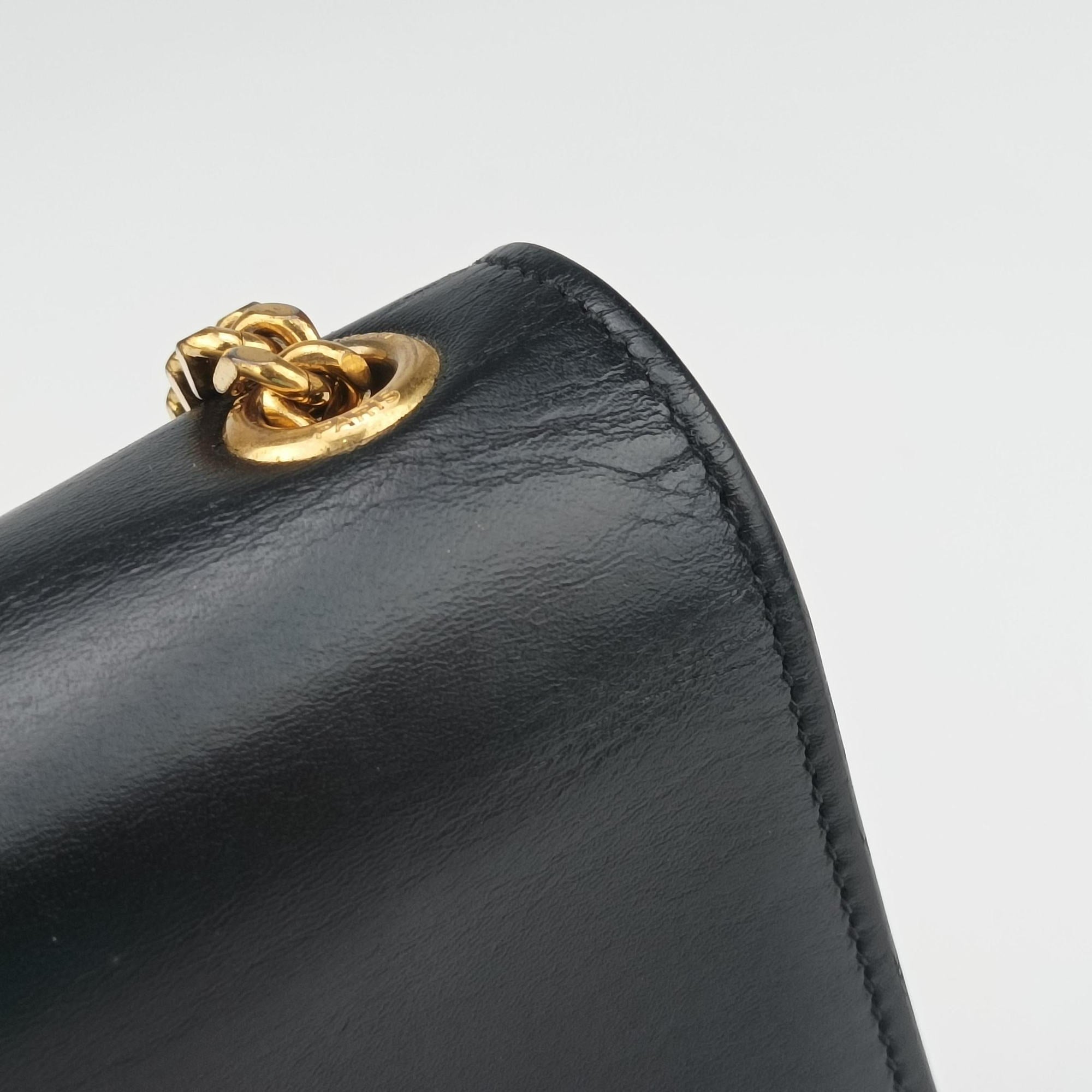 Pre-owned Yves Saint Laurent KATE Black Leather 474366 shoulderbag | stylenewstar