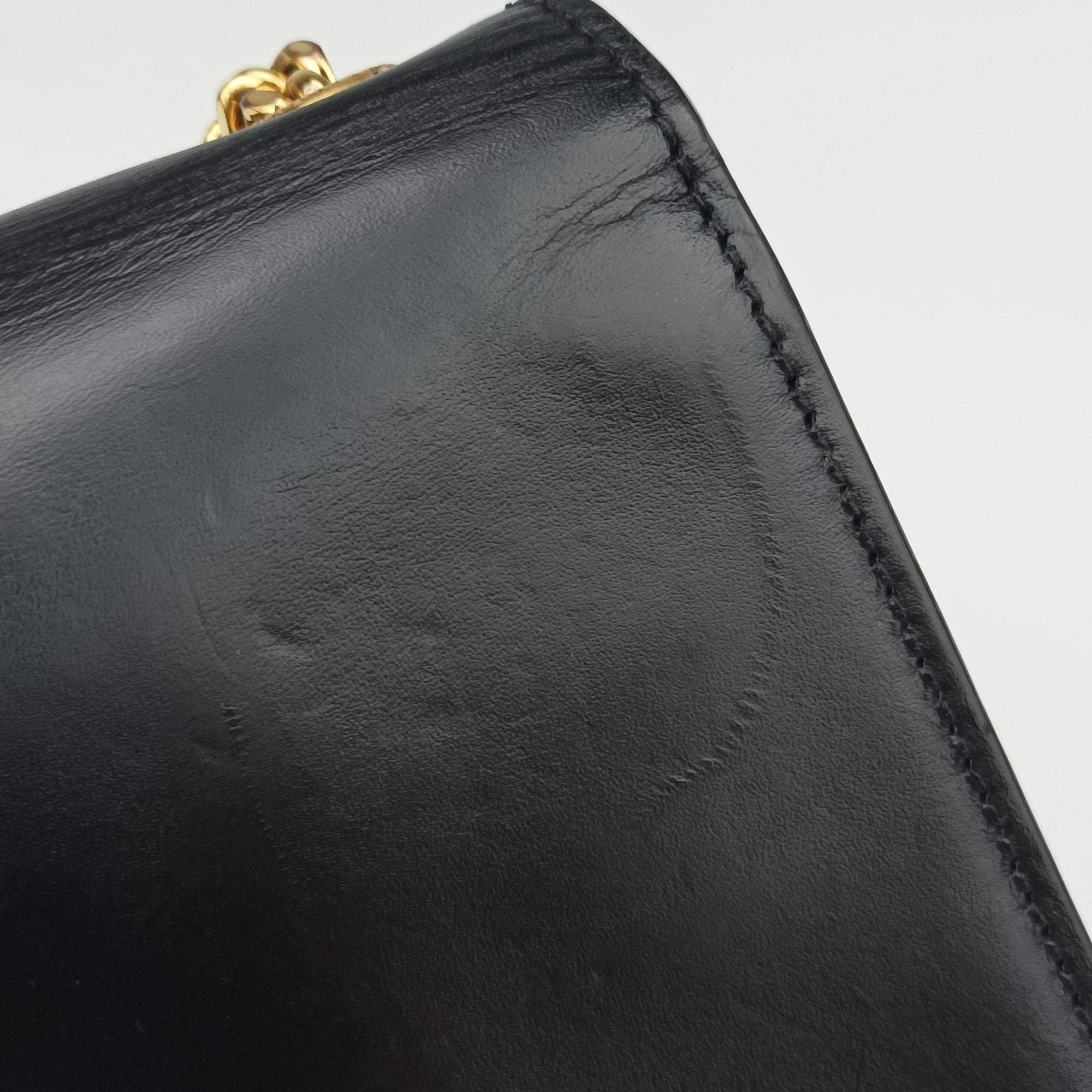 Pre-owned Yves Saint Laurent KATE Black Leather 474366 shoulderbag | stylenewstar
