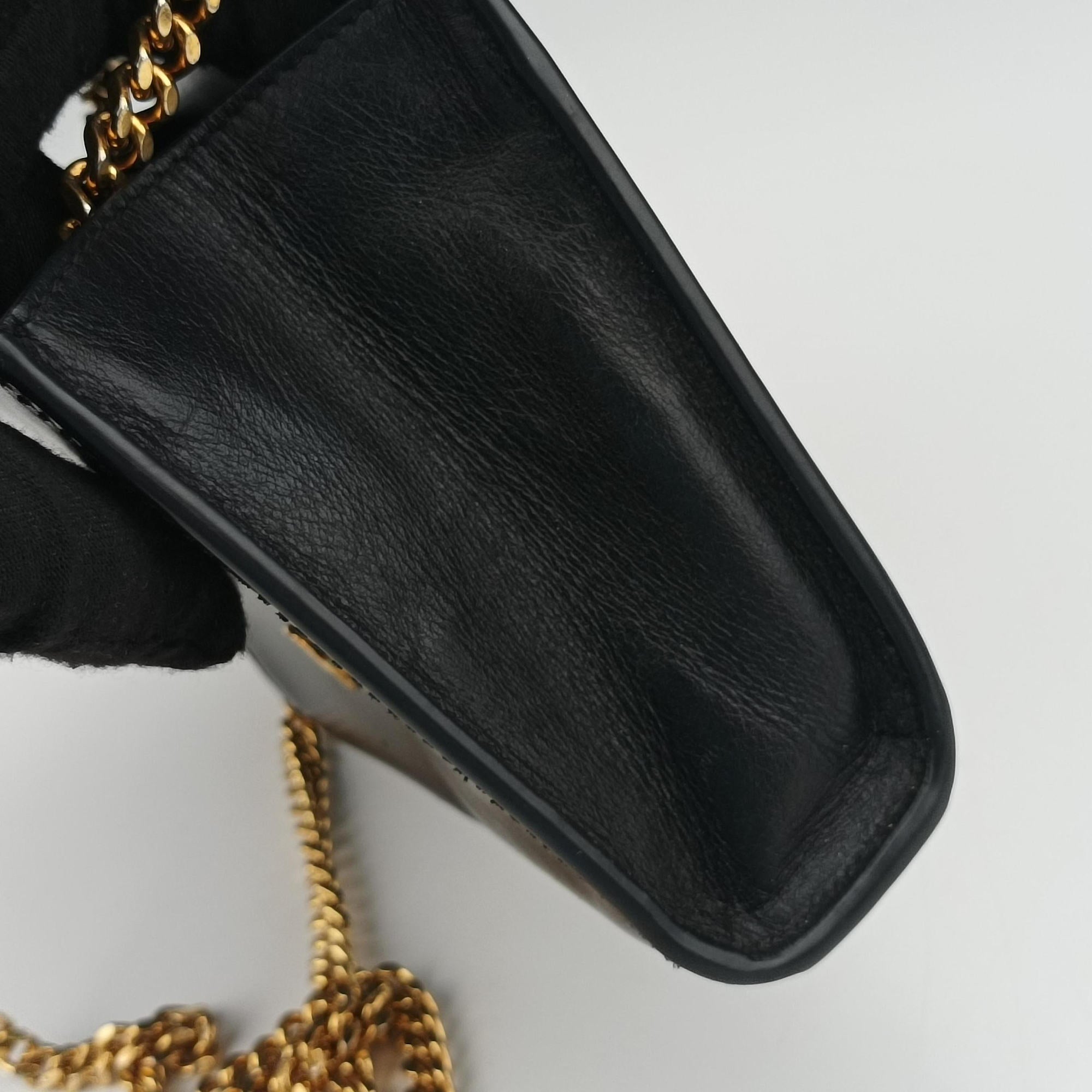 Pre-owned Yves Saint Laurent KATE Black Leather 474366 shoulderbag | stylenewstar
