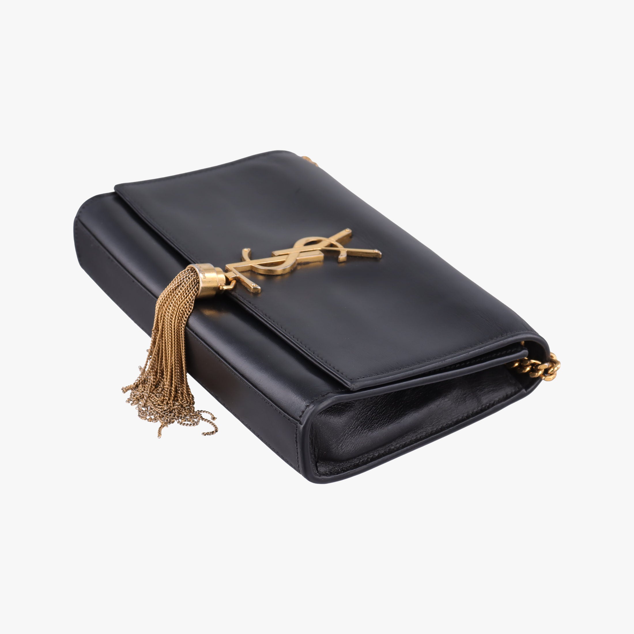 Pre-owned Yves Saint Laurent KATE Black Leather 474366 shoulderbag | stylenewstar