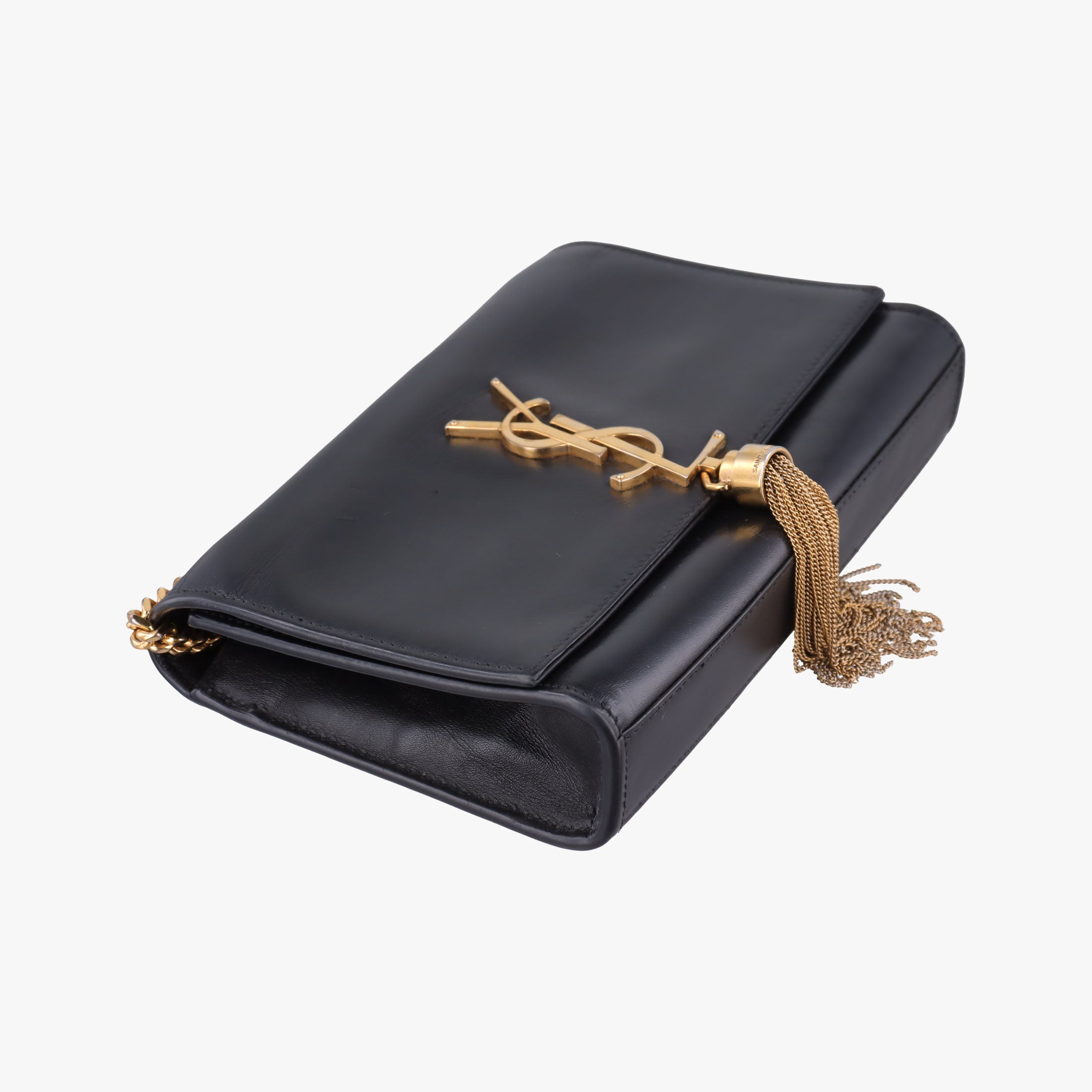 Pre-owned Yves Saint Laurent KATE Black Leather 474366 shoulderbag | stylenewstar