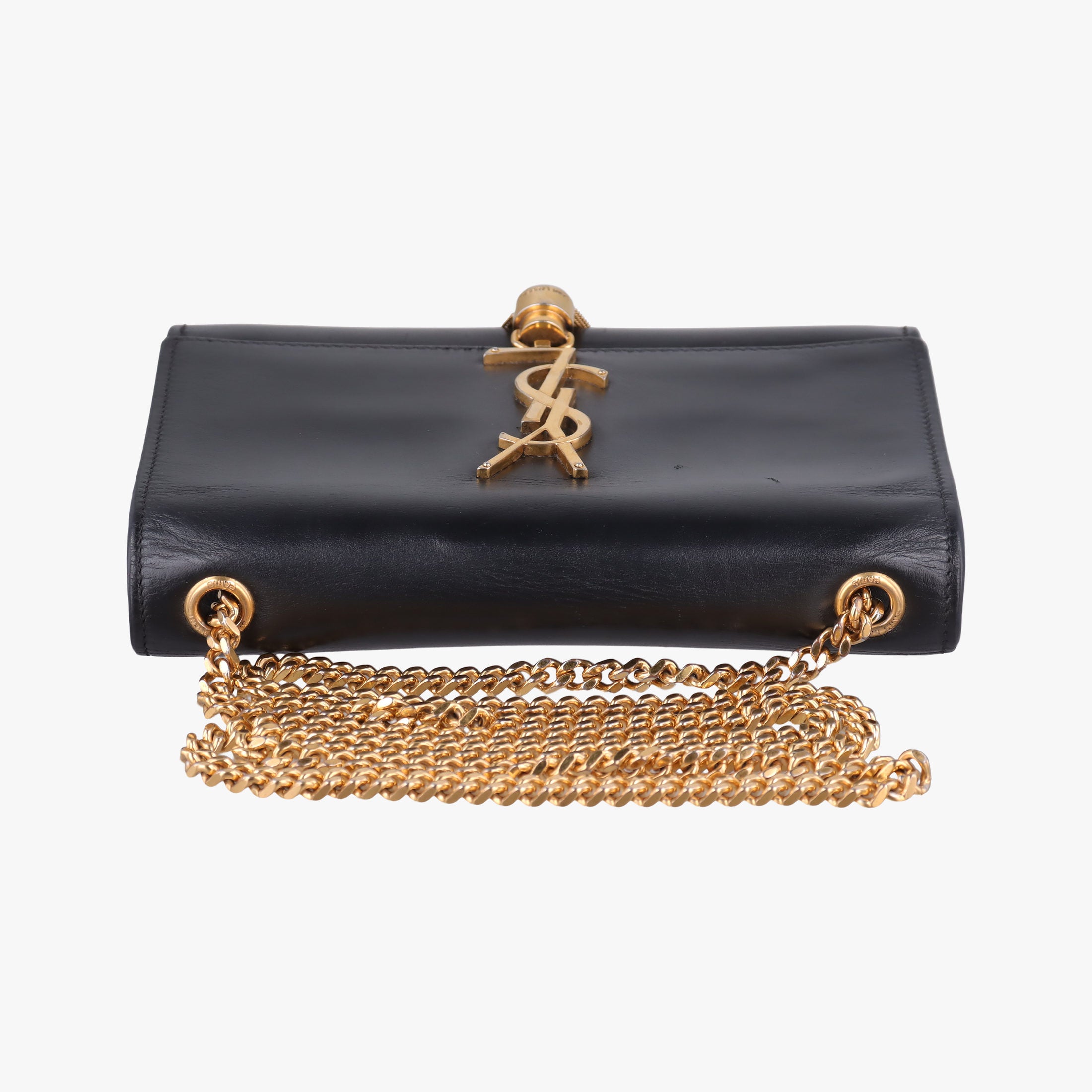 Pre-owned Yves Saint Laurent KATE Black Leather 474366 shoulderbag | stylenewstar