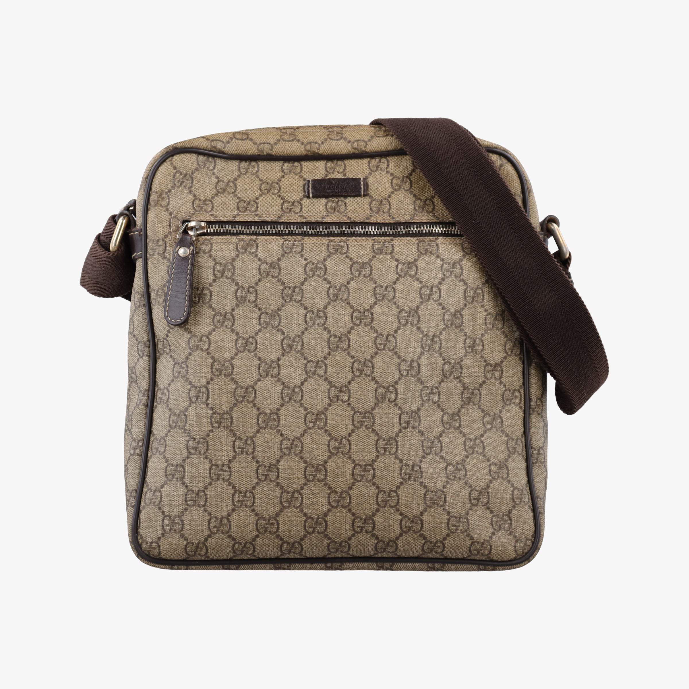 Pre-owned Gucci GG Imprime Messenger khaki PVC coated canvas×Leather 201448 shoulderbag | stylenewstar