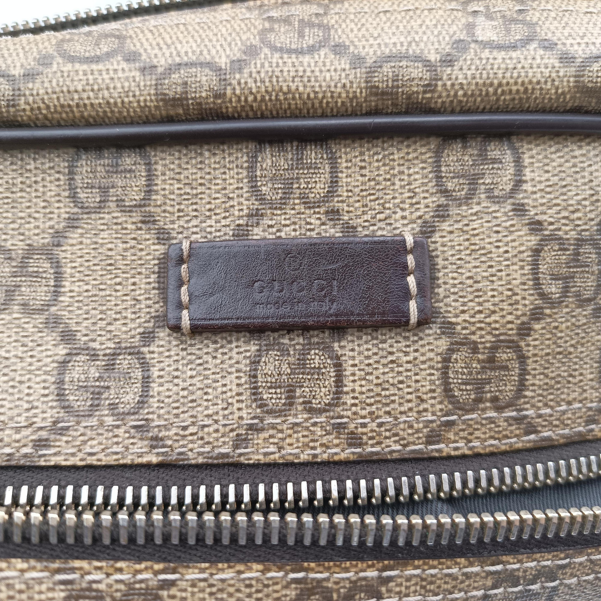 Pre-owned Gucci GG Imprime Messenger khaki PVC coated canvas×Leather 201448 shoulderbag | stylenewstar