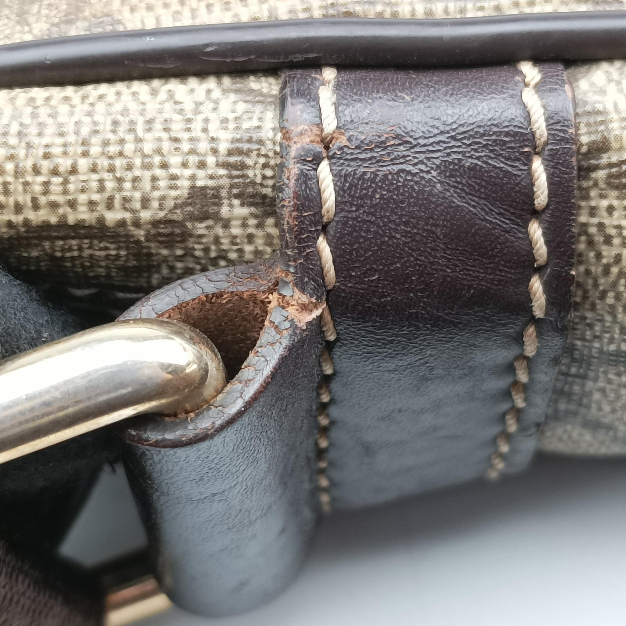 Pre-owned Gucci GG Imprime Messenger khaki PVC coated canvas×Leather 201448 shoulderbag | stylenewstar