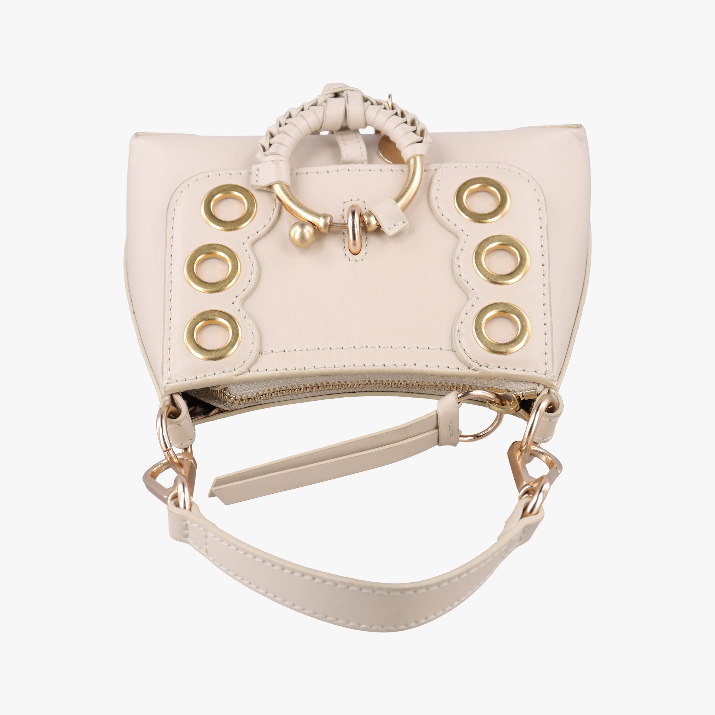 Pre-owned See By Chloe Sac joan Beige Leather  handbag | stylenewstar
