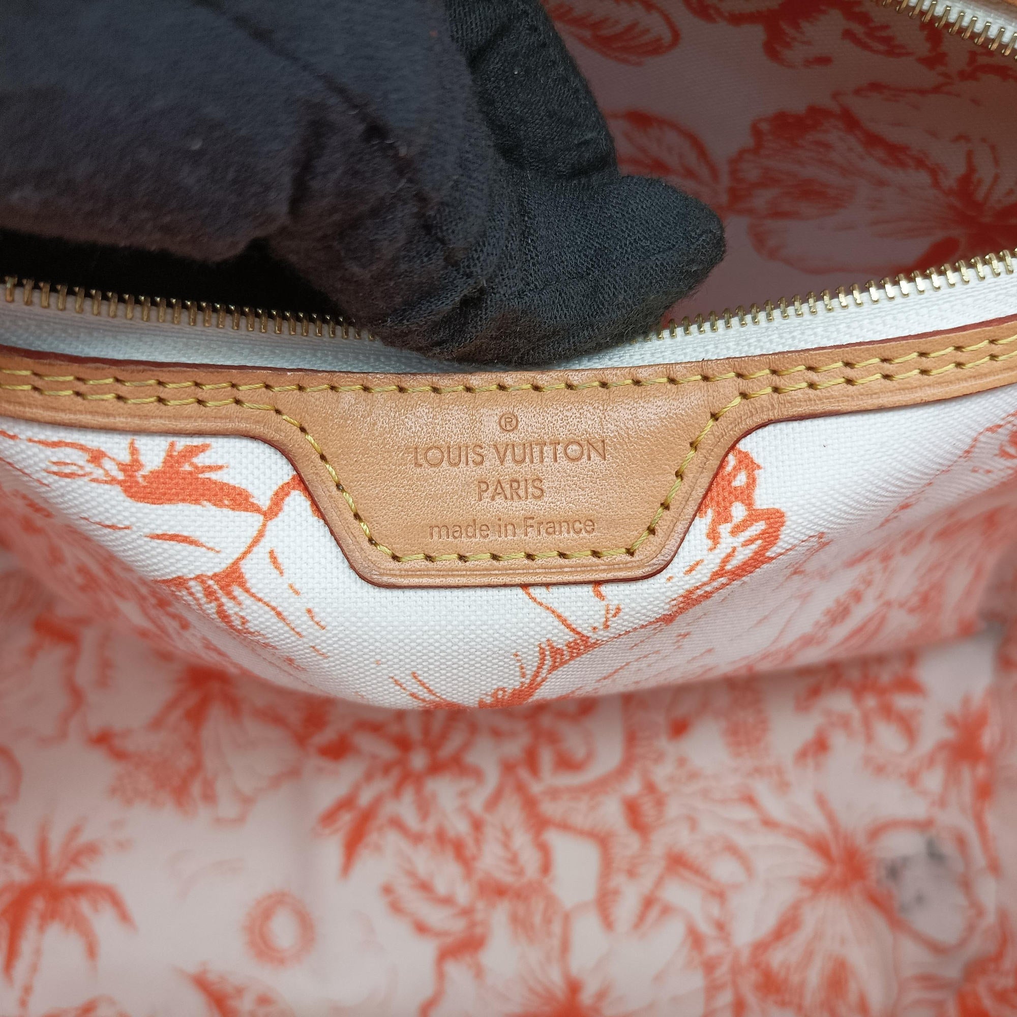 Secondhand Louis Vuitton Neverfull MM Orange × White × Orange × Multicolor Monogram Tile Canvas  handbag | stylenewstar