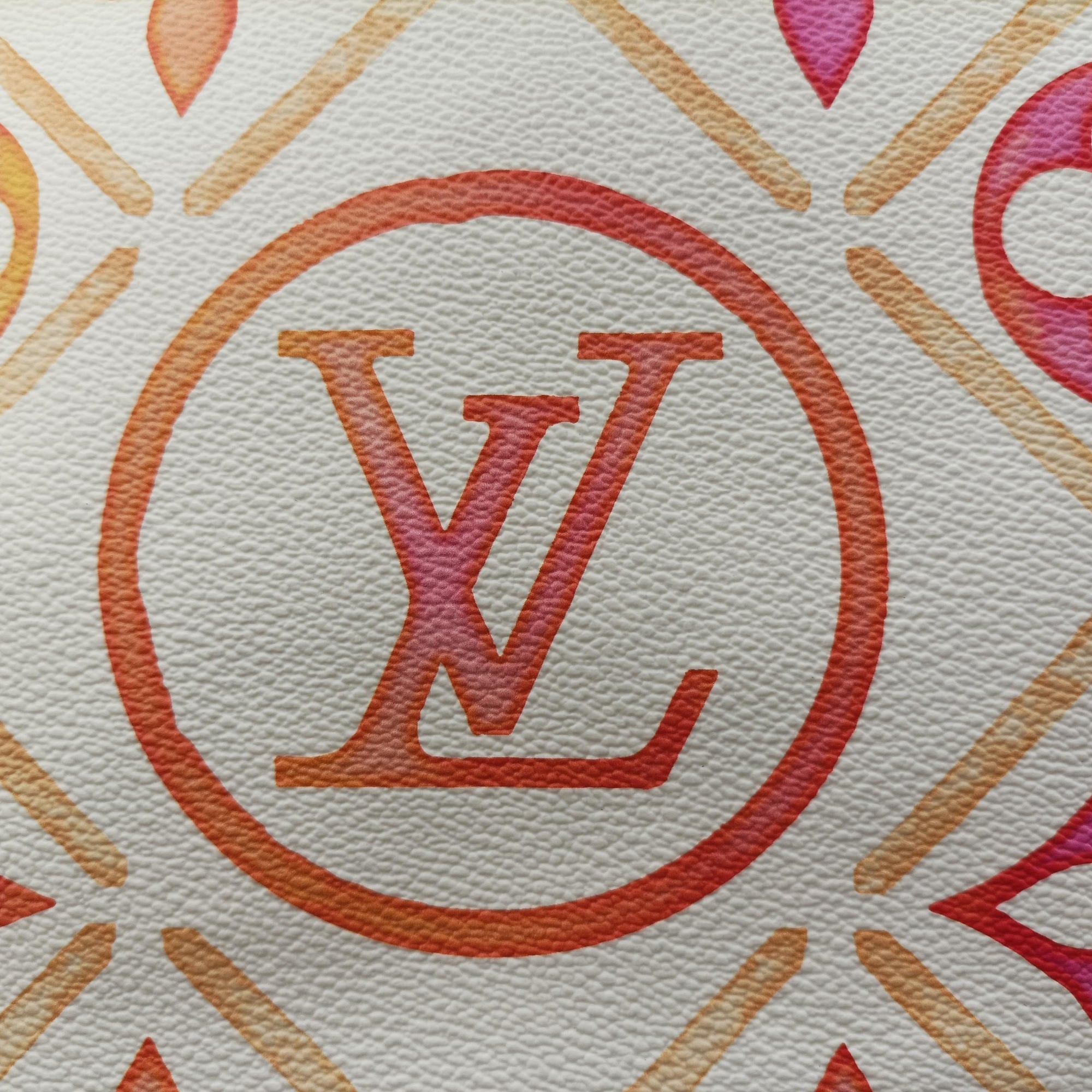 Secondhand Louis Vuitton Neverfull MM Orange × White × Orange × Multicolor Monogram Tile Canvas  handbag | stylenewstar
