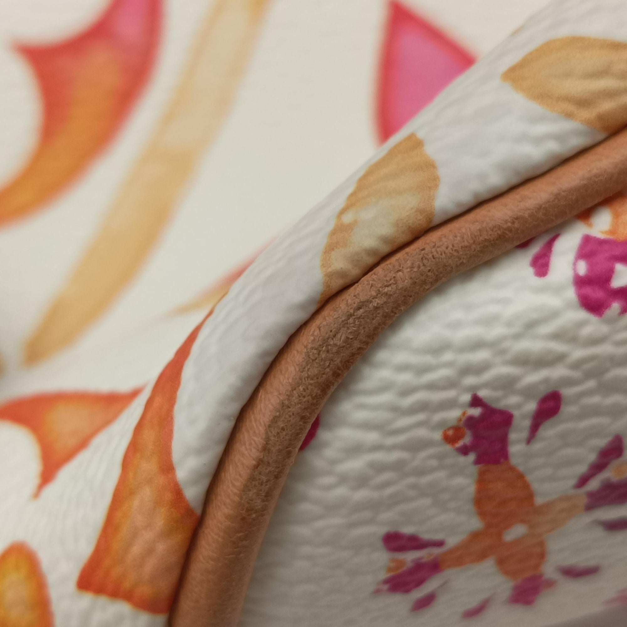 Secondhand Louis Vuitton Neverfull MM Orange × White × Orange × Multicolor Monogram Tile Canvas  handbag | stylenewstar
