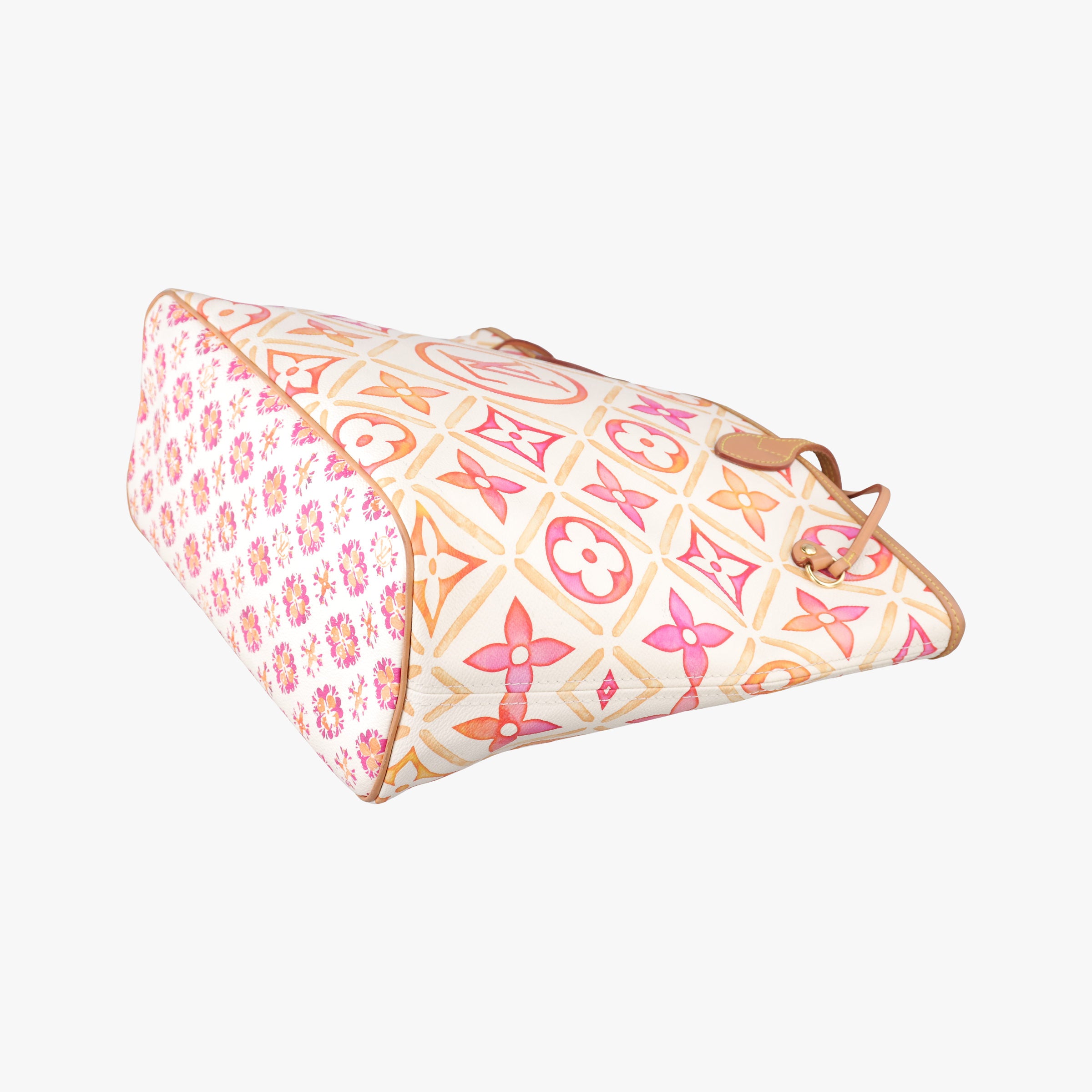 Secondhand Louis Vuitton Neverfull MM Orange × White × Orange × Multicolor Monogram Tile Canvas  handbag | stylenewstar