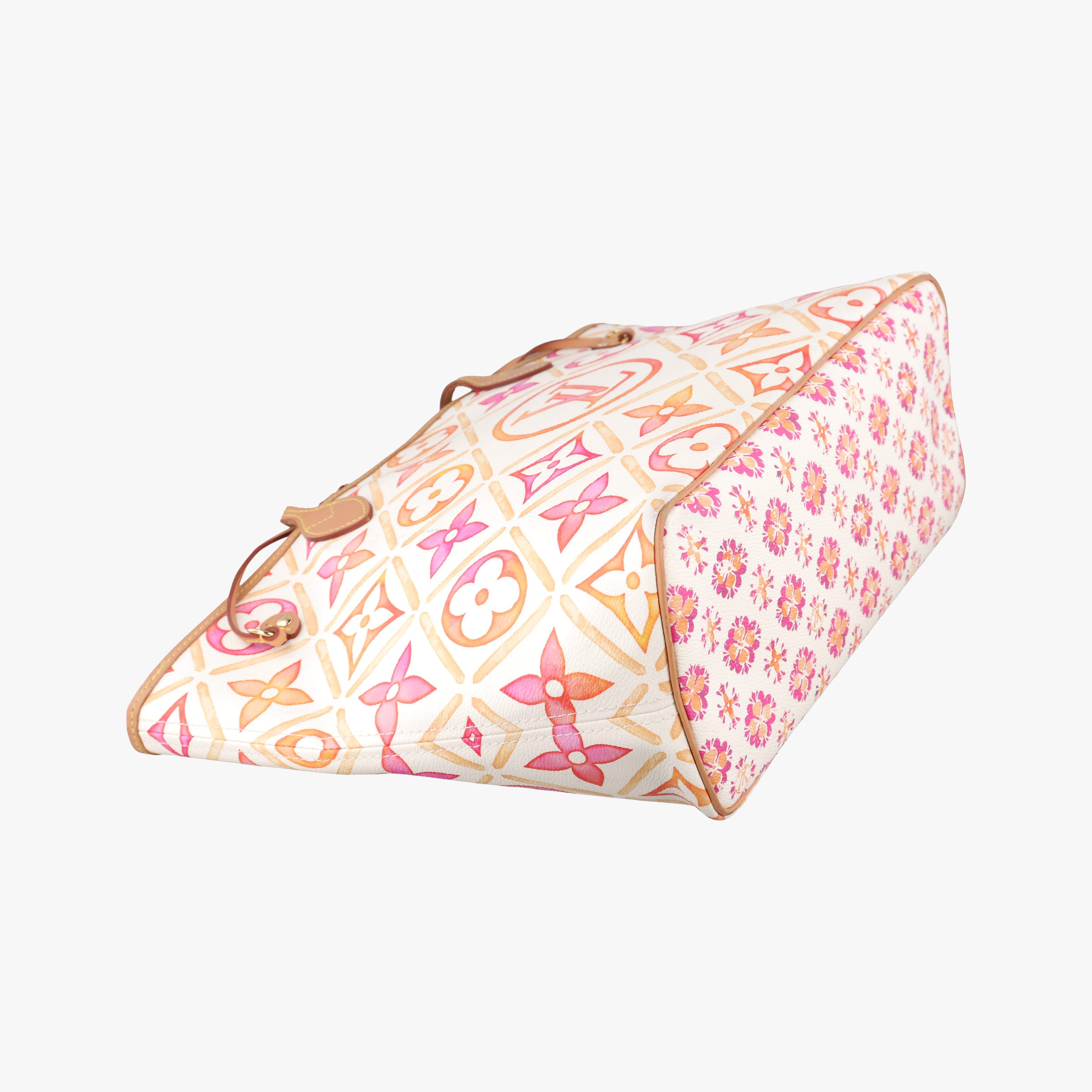 Secondhand Louis Vuitton Neverfull MM Orange × White × Orange × Multicolor Monogram Tile Canvas  handbag | stylenewstar
