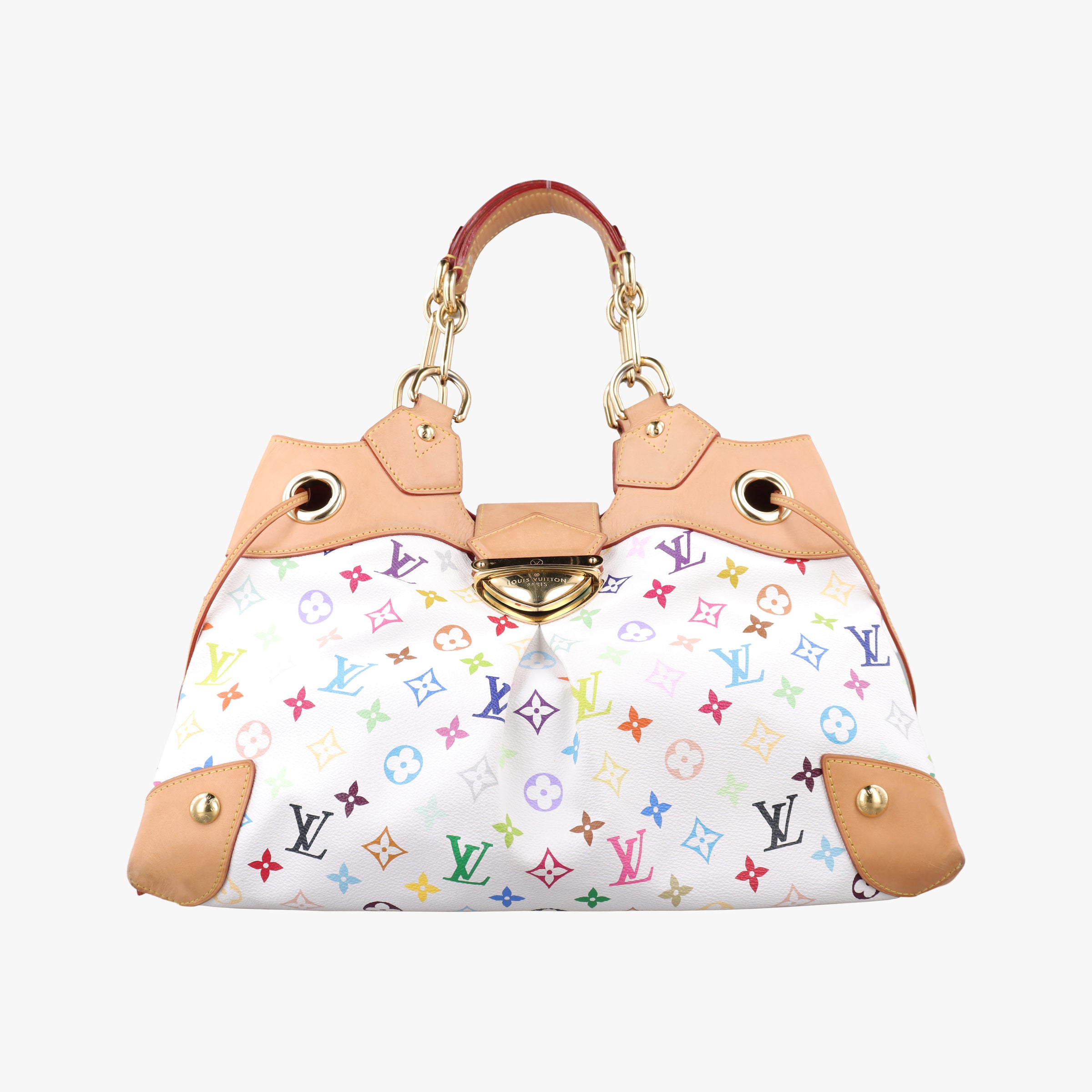 Pre-owned Louis Vuitton URSULA white Monogram Multicolor M40123 handbag | stylenewstar