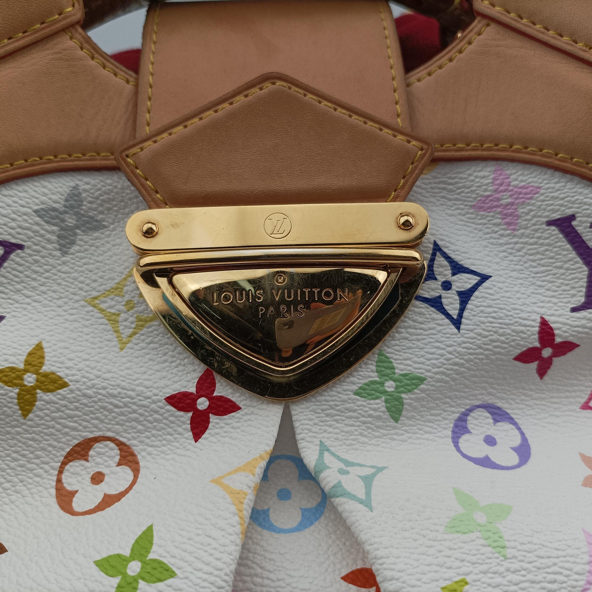 Pre-owned Louis Vuitton URSULA white Monogram Multicolor M40123 handbag | stylenewstar