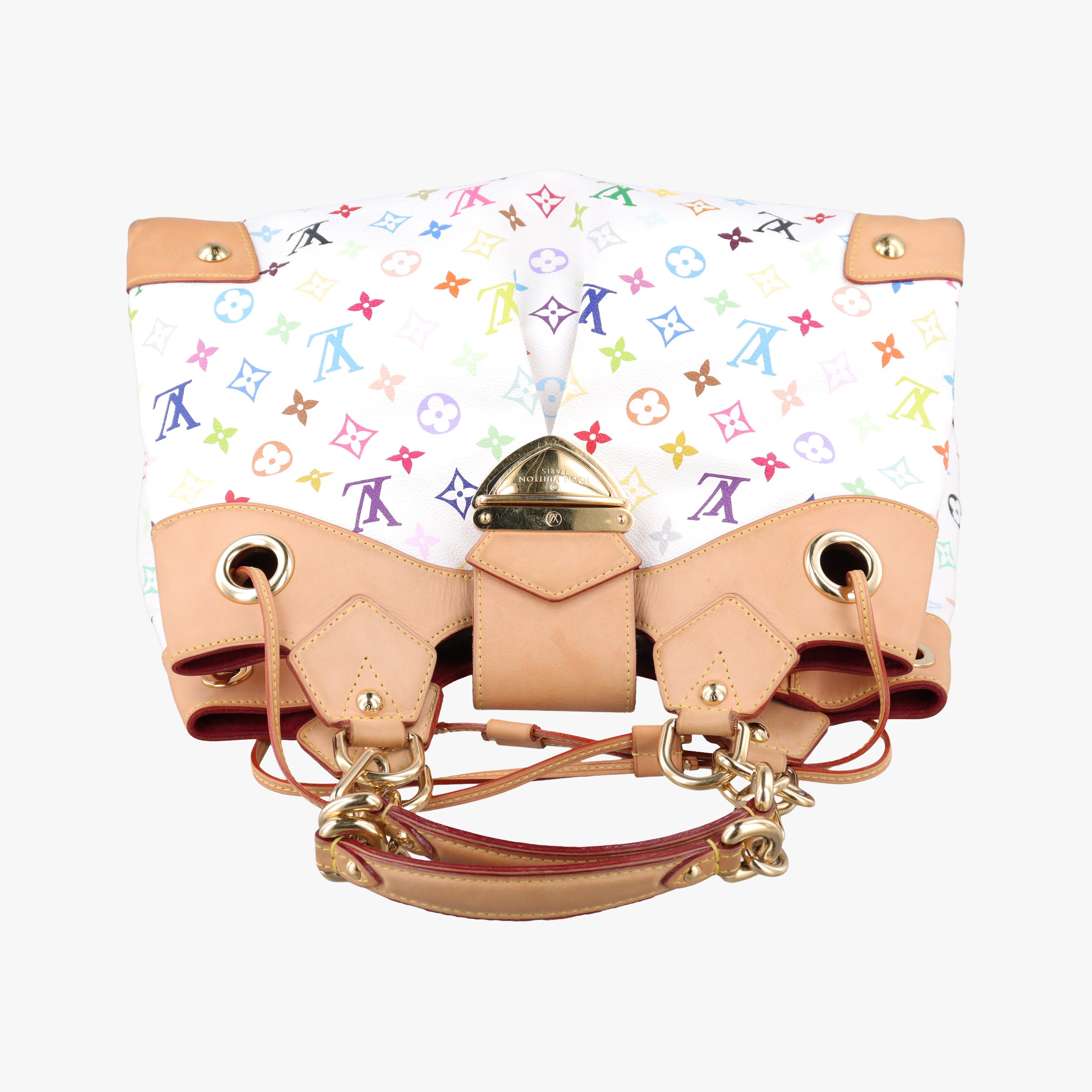 Pre-owned Louis Vuitton URSULA white Monogram Multicolor M40123 handbag | stylenewstar