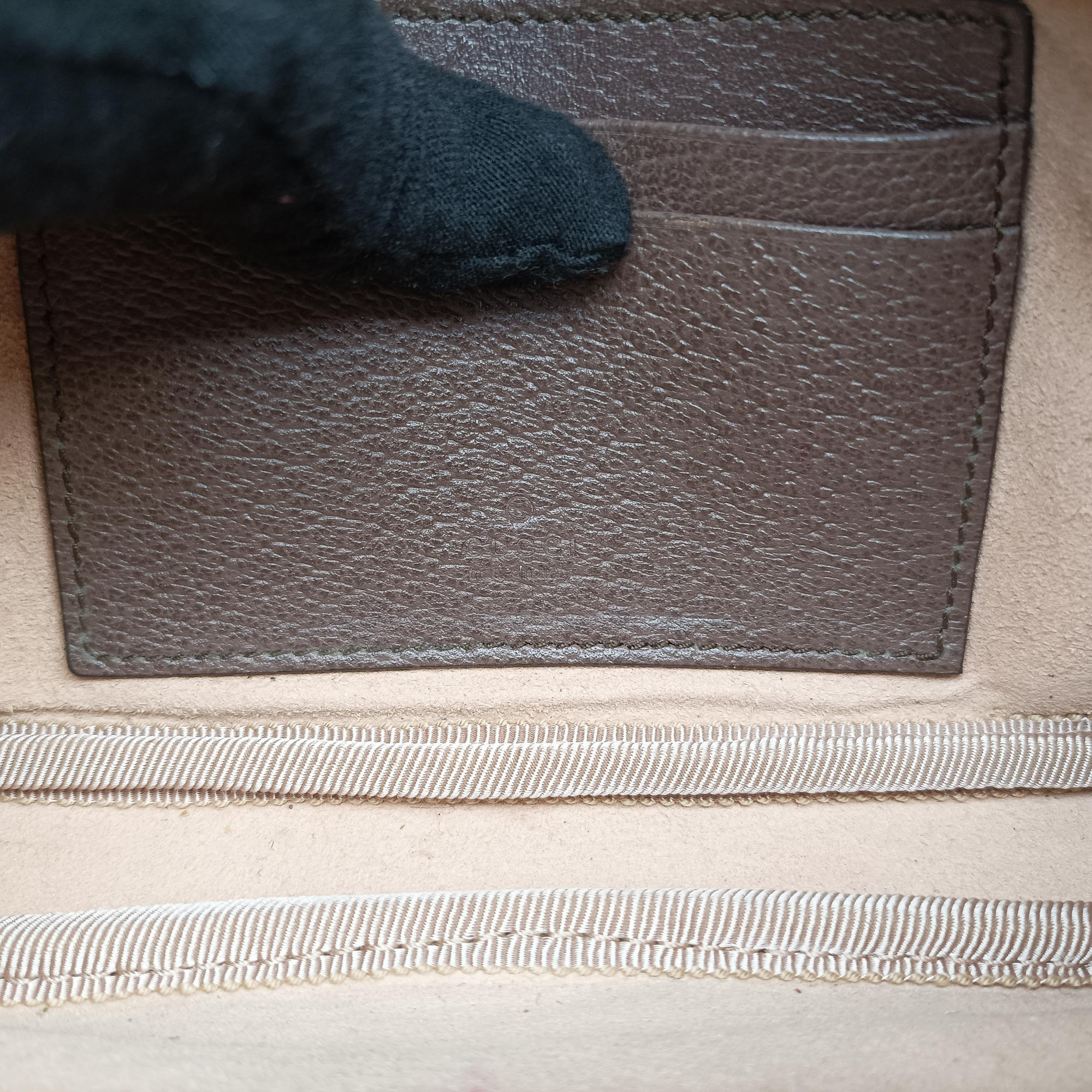 Pre-owned Gucci Ophidia Beige×red×green PVC coated canvas×leather 598664 shoulderbag | stylenewstar