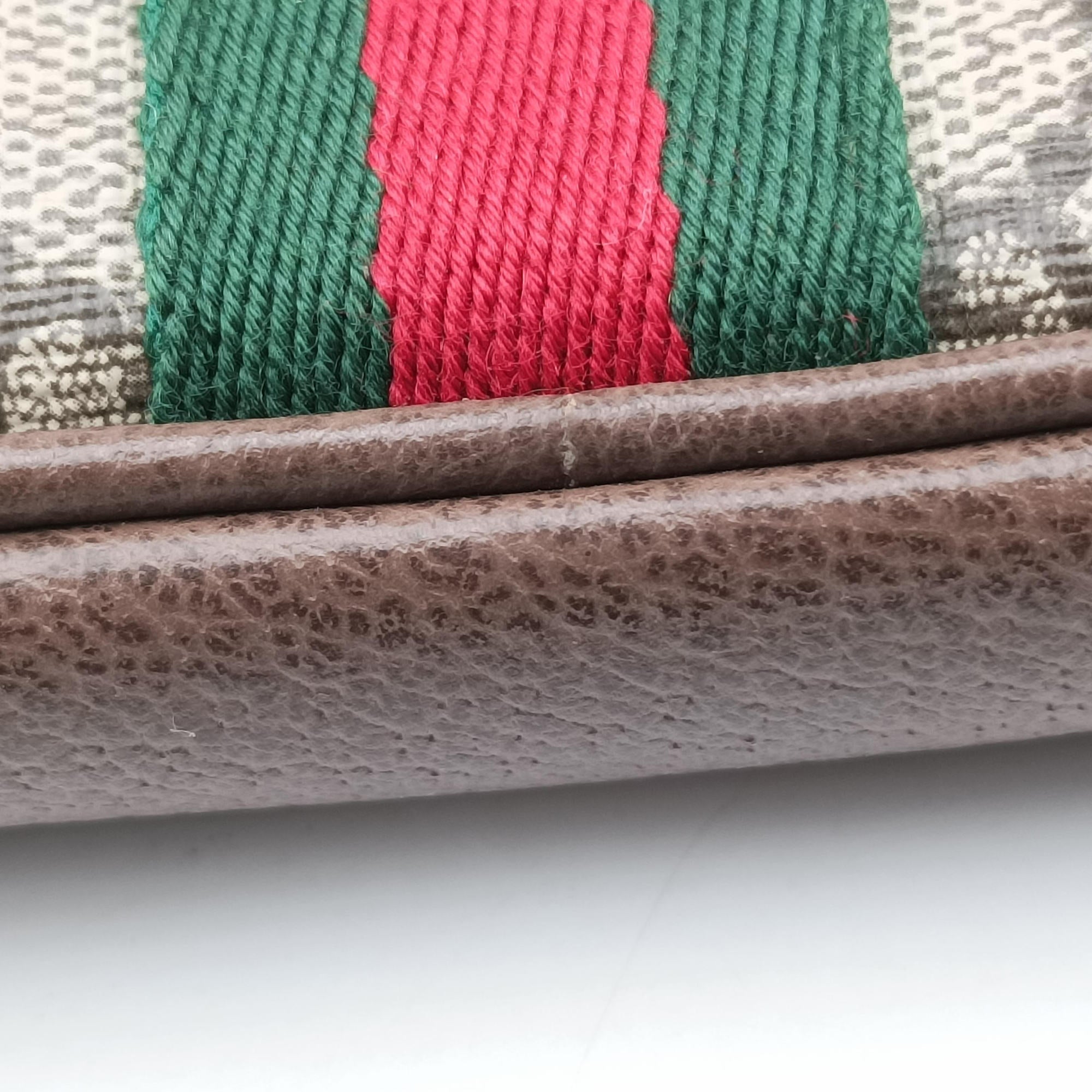Pre-owned Gucci Ophidia Beige×red×green PVC coated canvas×leather 598664 shoulderbag | stylenewstar
