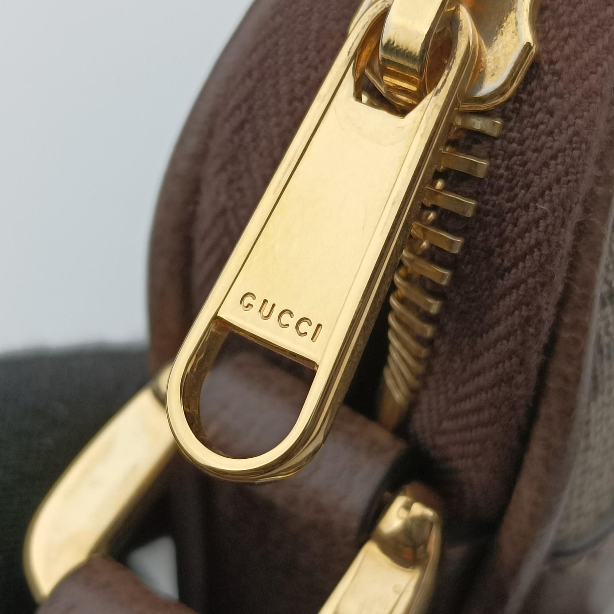 Pre-owned Gucci Ophidia Beige×red×green PVC coated canvas×leather 598664 shoulderbag | stylenewstar