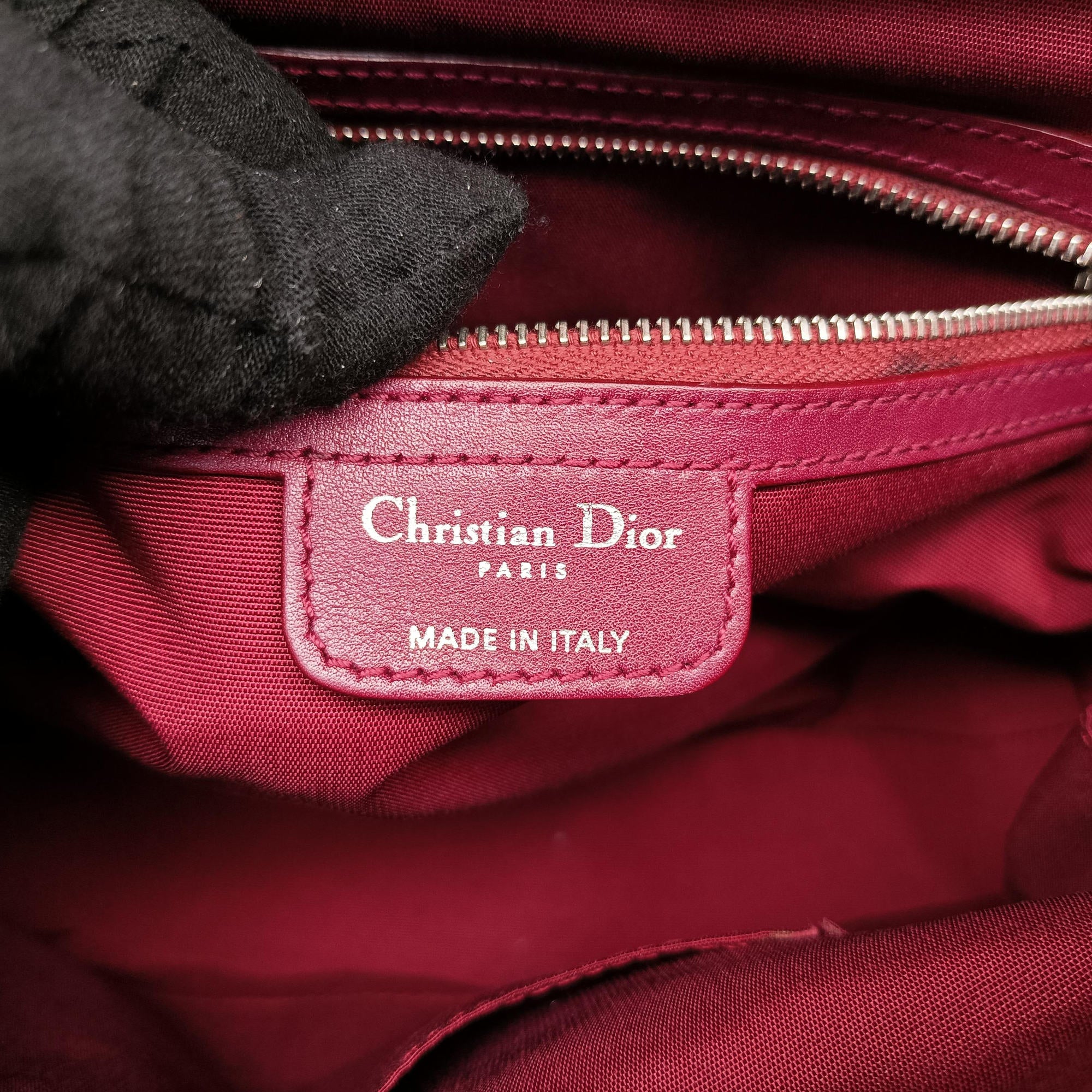 Pre-owned Christian Dior Karenina Burgundy lambskin  handbag | stylenewstar