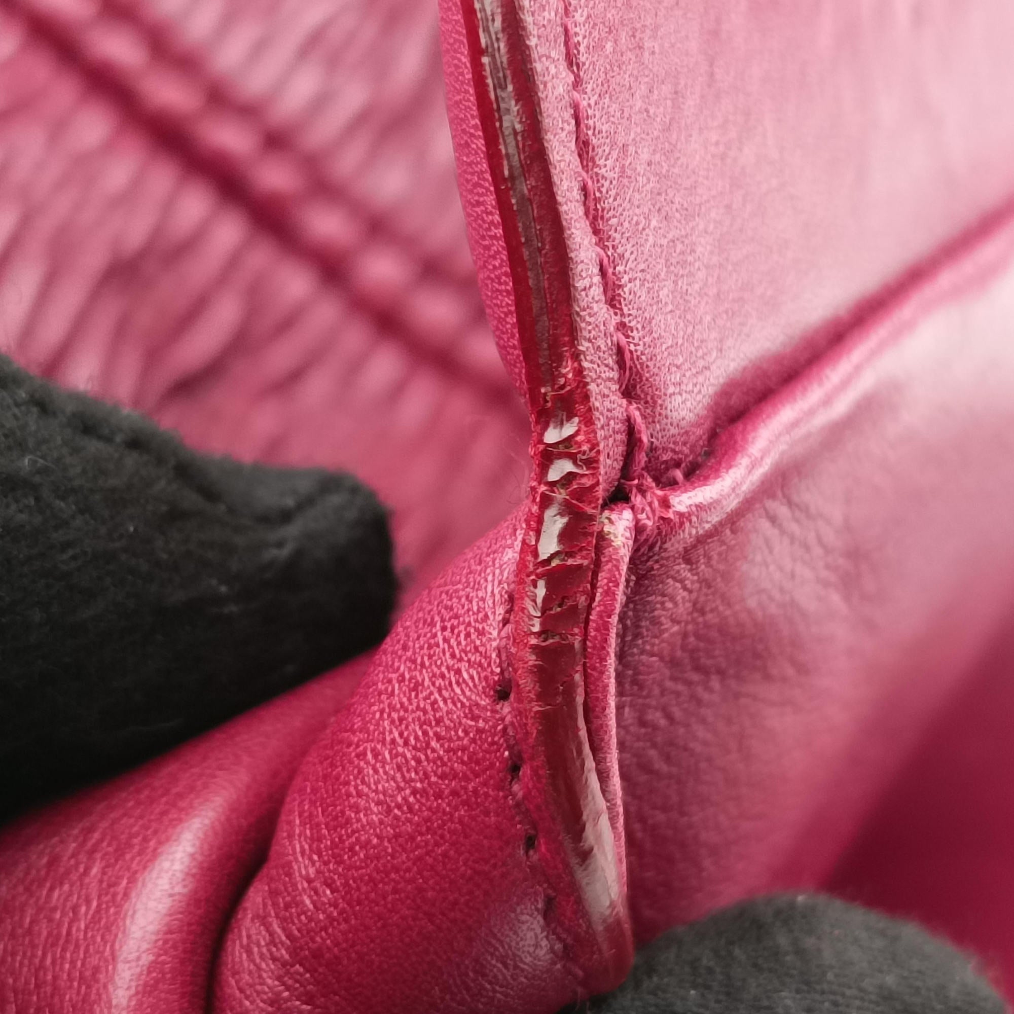 Pre-owned Christian Dior Karenina Burgundy lambskin  handbag | stylenewstar