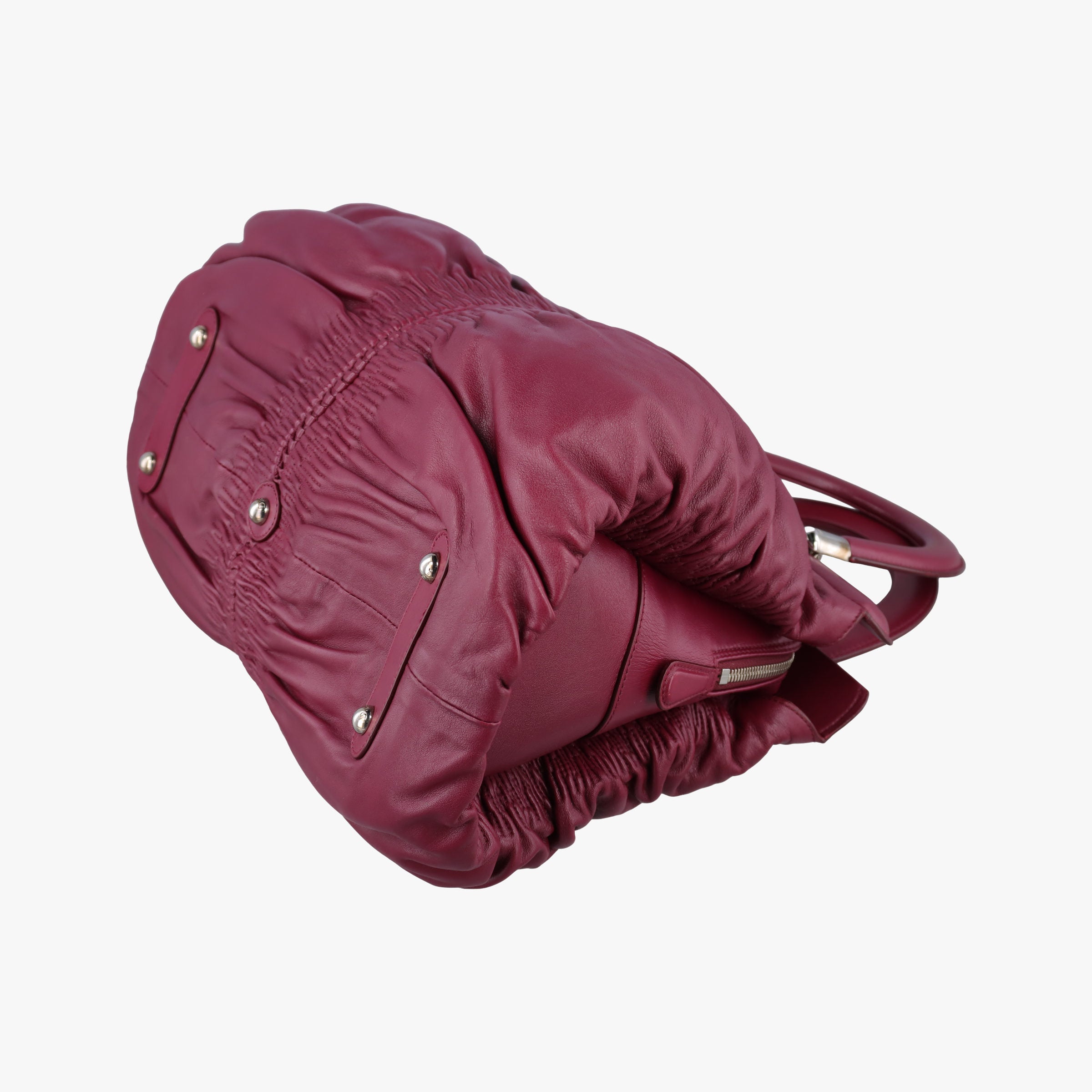 Pre-owned Christian Dior Karenina Burgundy lambskin  handbag | stylenewstar