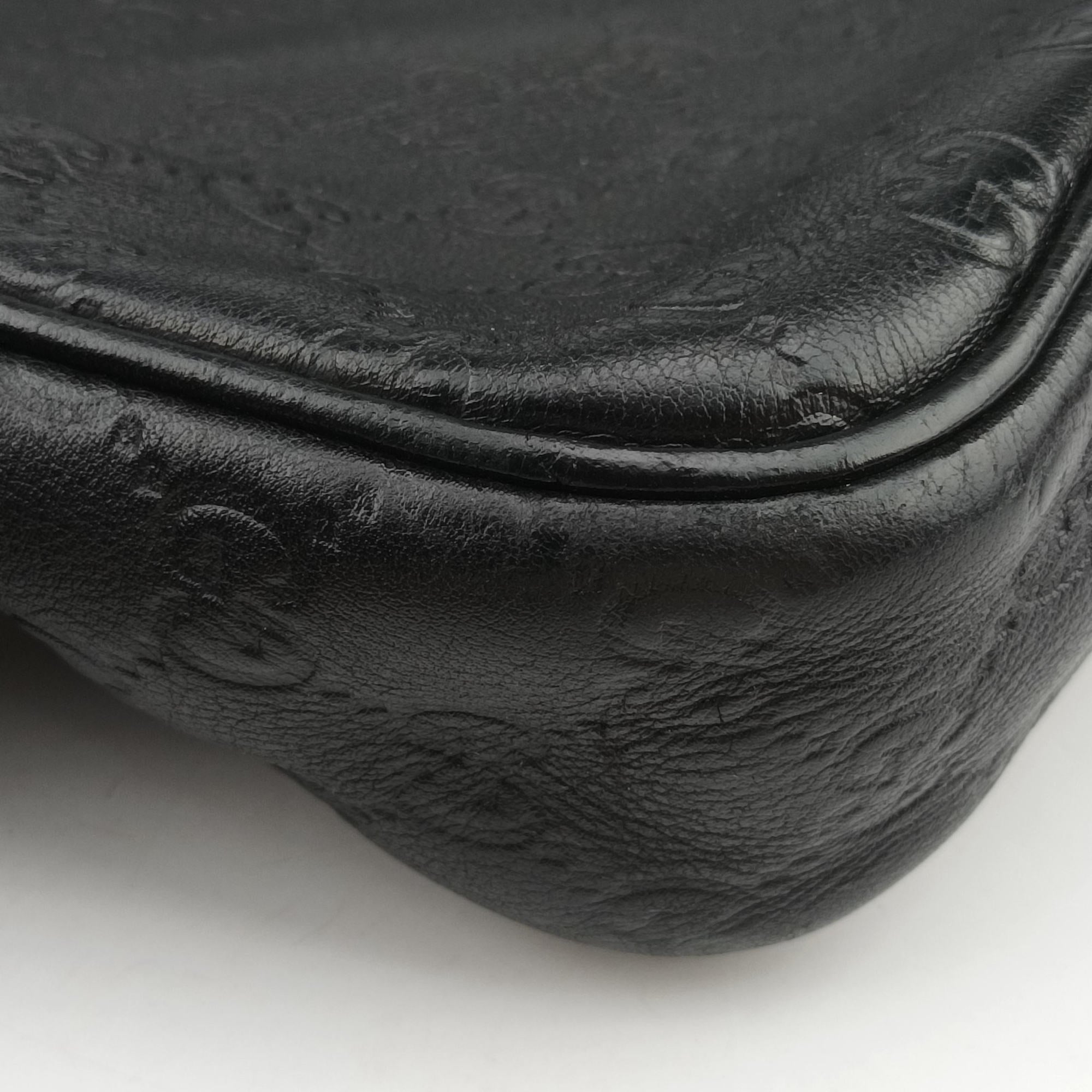 Secondhand Gucci Guccissima briefcase Black Leather 208463 handbag | stylenewstar