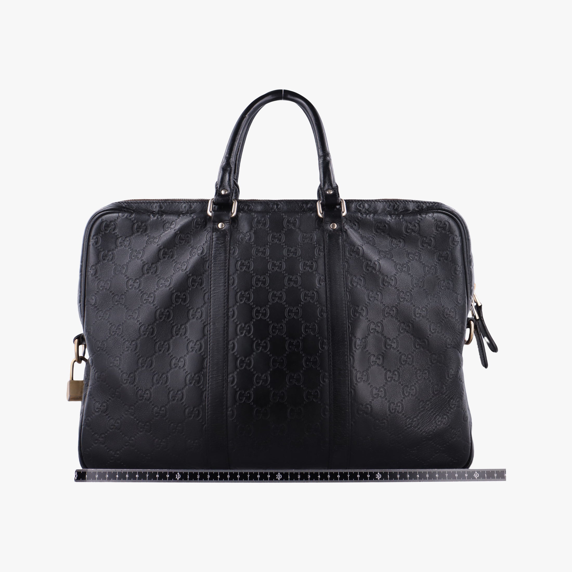 Secondhand Gucci Guccissima briefcase Black Leather 208463 handbag | stylenewstar