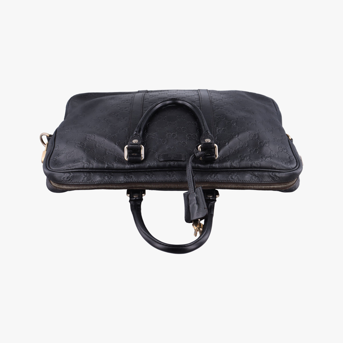 Secondhand Gucci Guccissima briefcase Black Leather 208463 handbag | stylenewstar