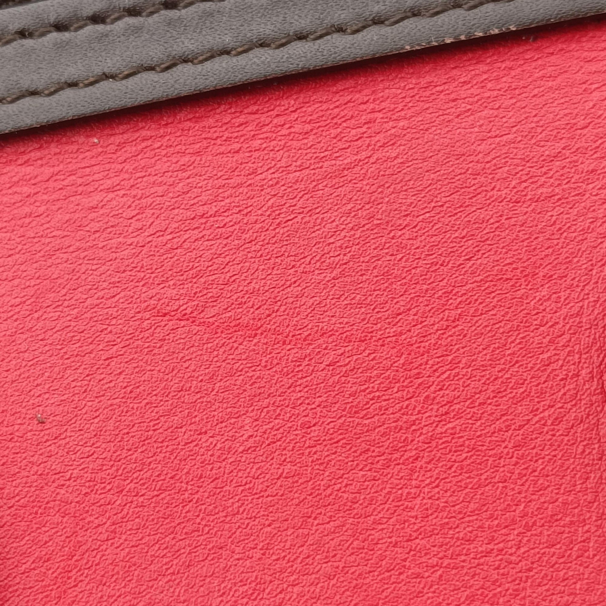 Pre-owned Celine luggage nano shopper Red×Black×Brown leather  handbag | stylenewstar