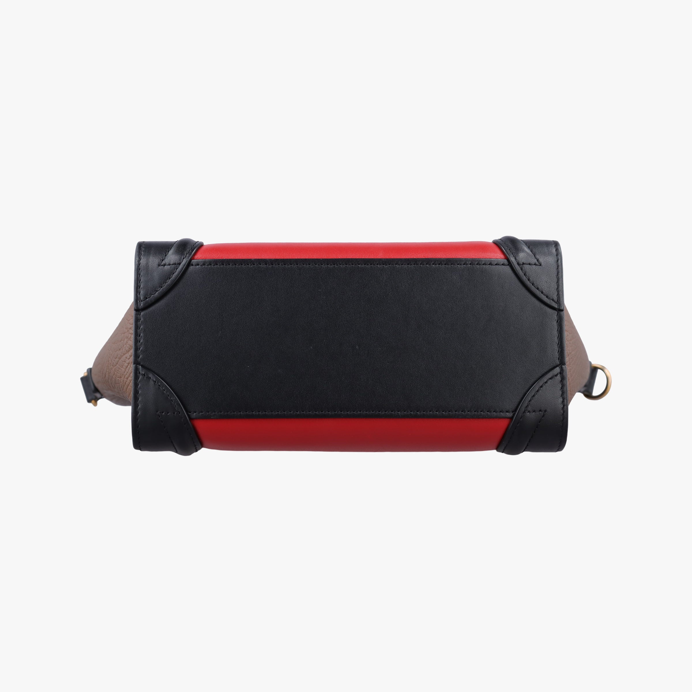 Pre-owned Celine luggage nano shopper Red×Black×Brown leather  handbag | stylenewstar