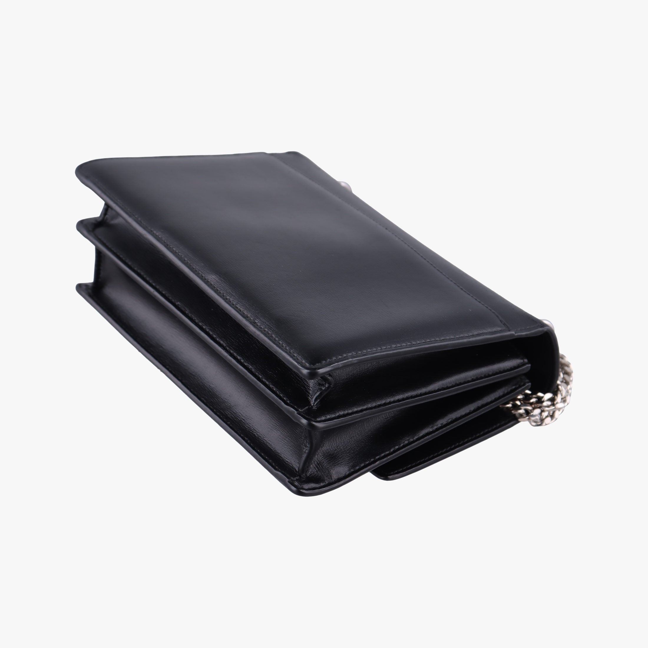 Pre-owned Yves Saint Laurent SUNSET Black Leather 442906 shoulderbag | stylenewstar